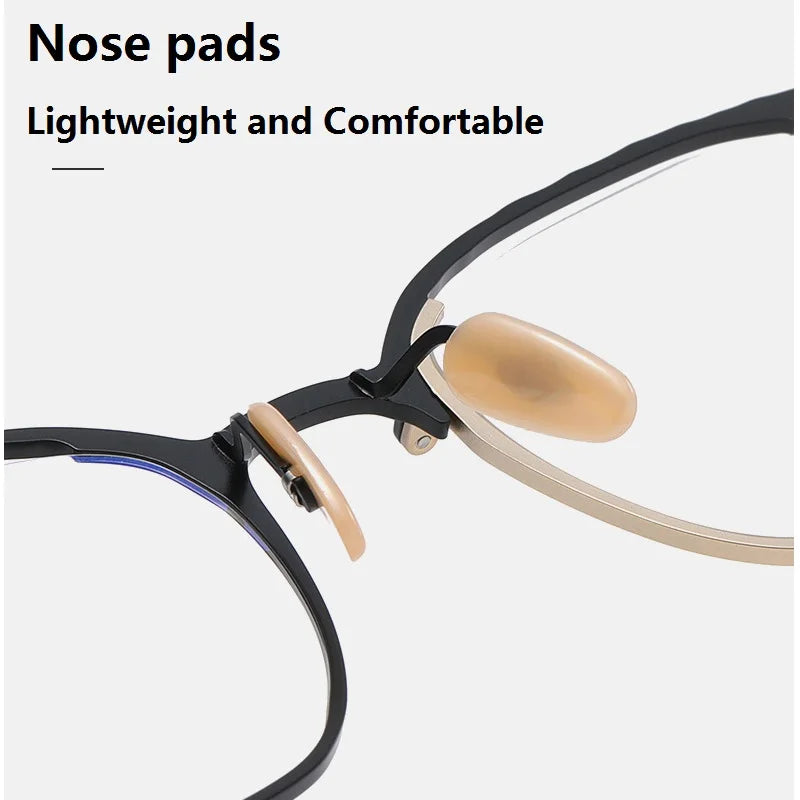 Aimee Unisex Full Rim Square Titanium Eyeglasses Frame - Lightweight Durable Titanium Glasses for Men & Women - Perfect for Reading, Work, and Daily Wear (Model 130056)