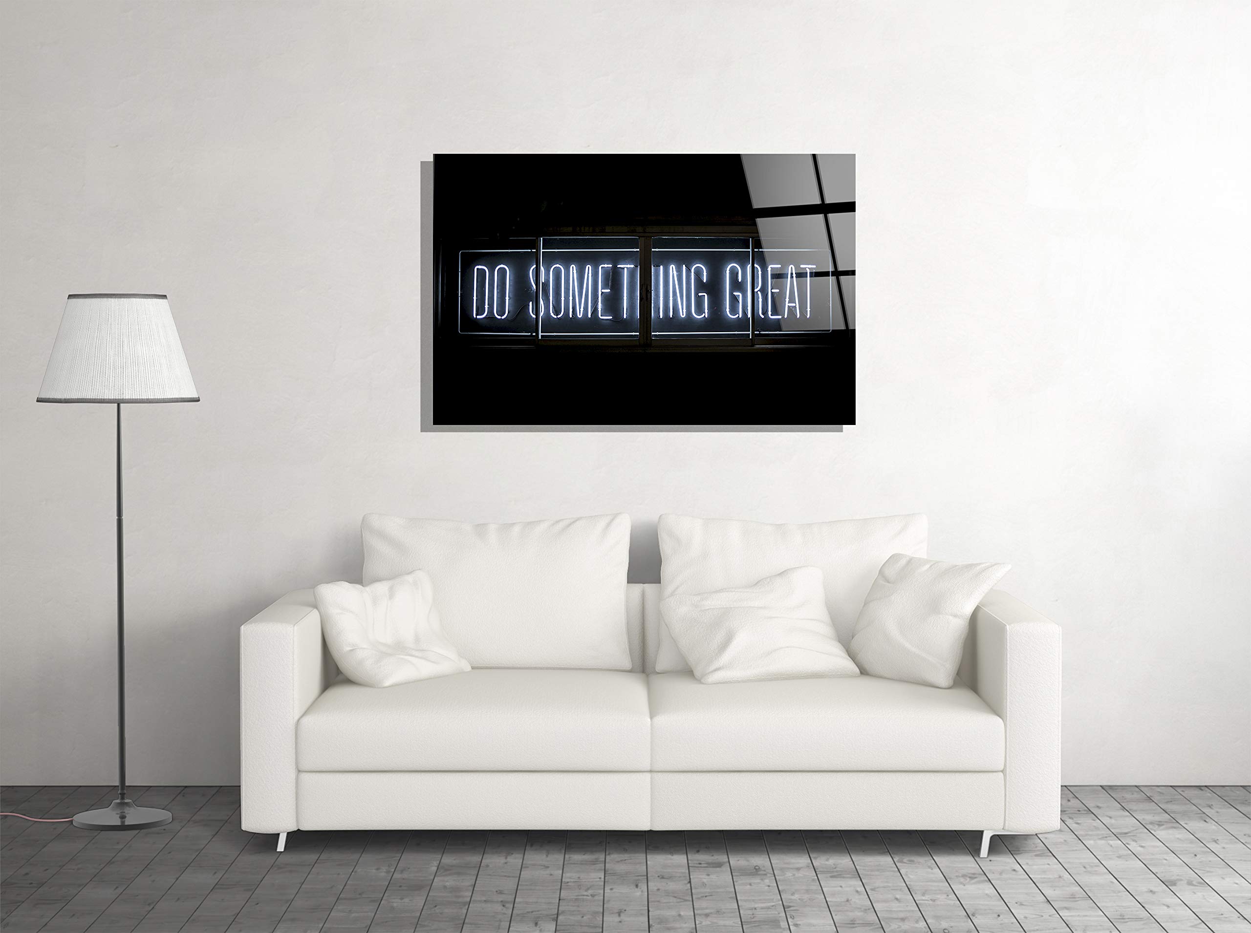 Genericc 'Do Something Great' Neon Sign - Tempered Glass Wall Art for Home, Bar, Office & Hotel Decor - Modern Art Gift (24x36) - Perfect for Living Rooms, Bedrooms & Workspaces