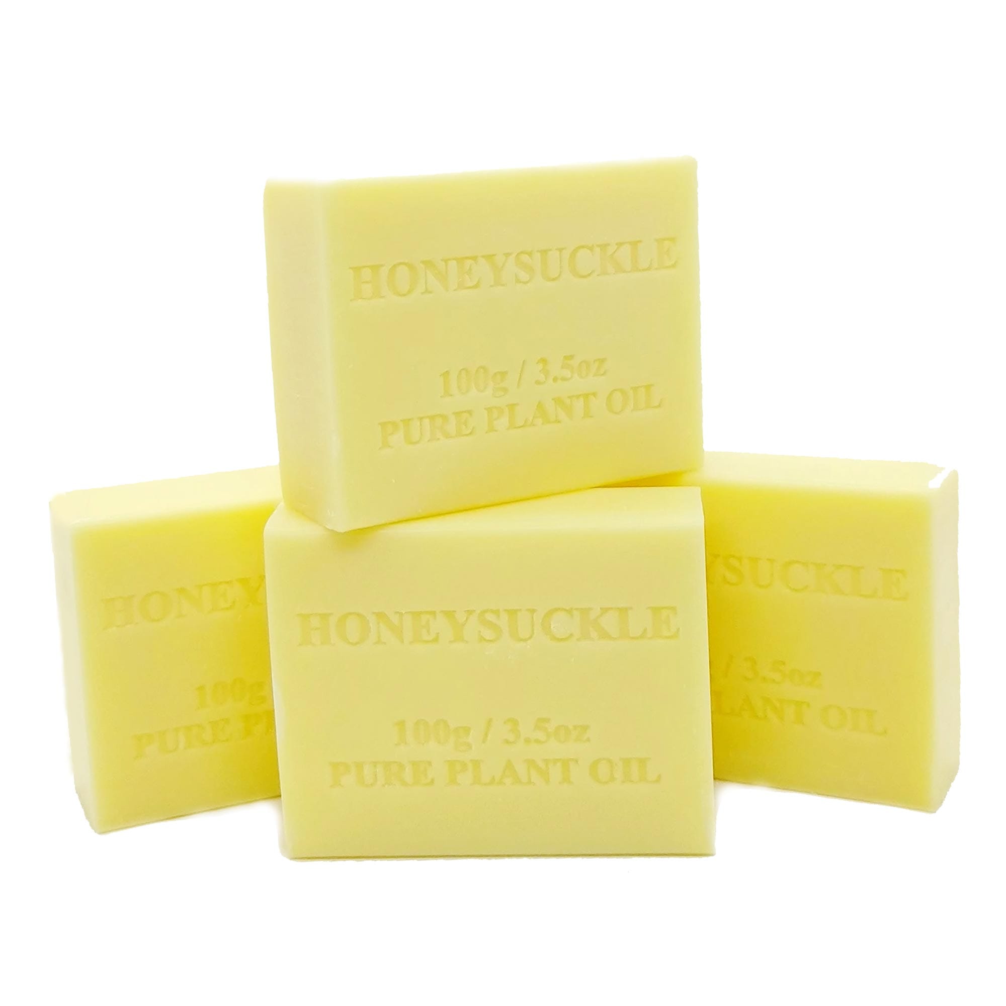 4x 100g Natural Honeysuckle Scented Plant Oil Soap Bars - Pure Vegetable Base, Vegan & Cruelty-Free - Handmade in Australia | Gentle Cleansing for Face, Body & Sensitive Skin