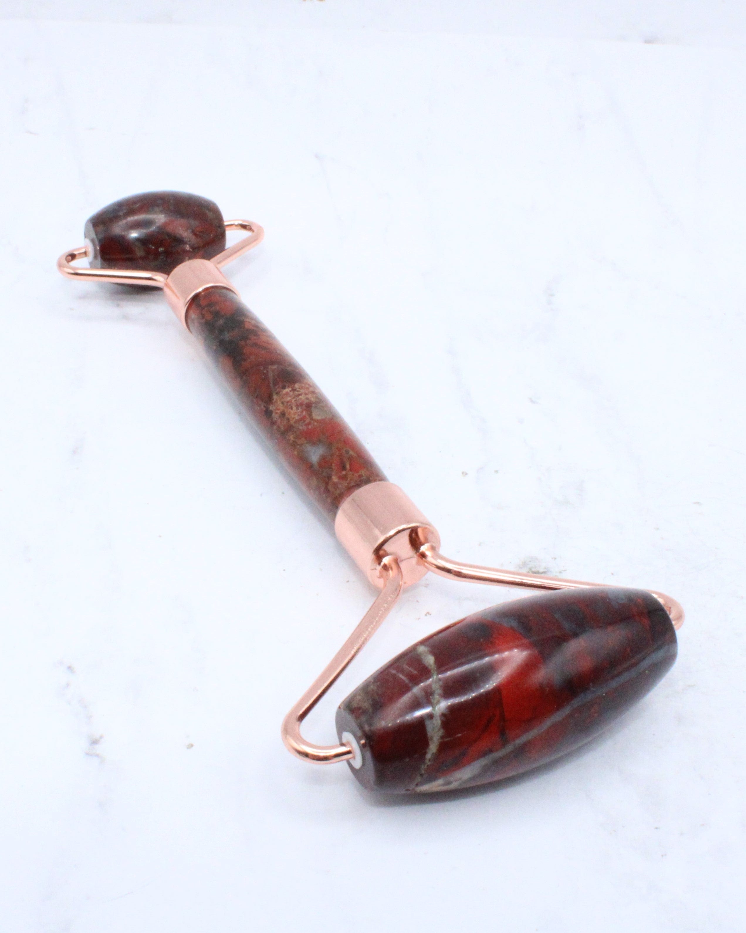 Brecciated Jasper Massage Roller for Muscle Relief & Relaxation – Natural Stone Therapy Tool for Back, Neck, and Foot Pain – Perfect for Yoga, Meditation, and Self-Care Routines