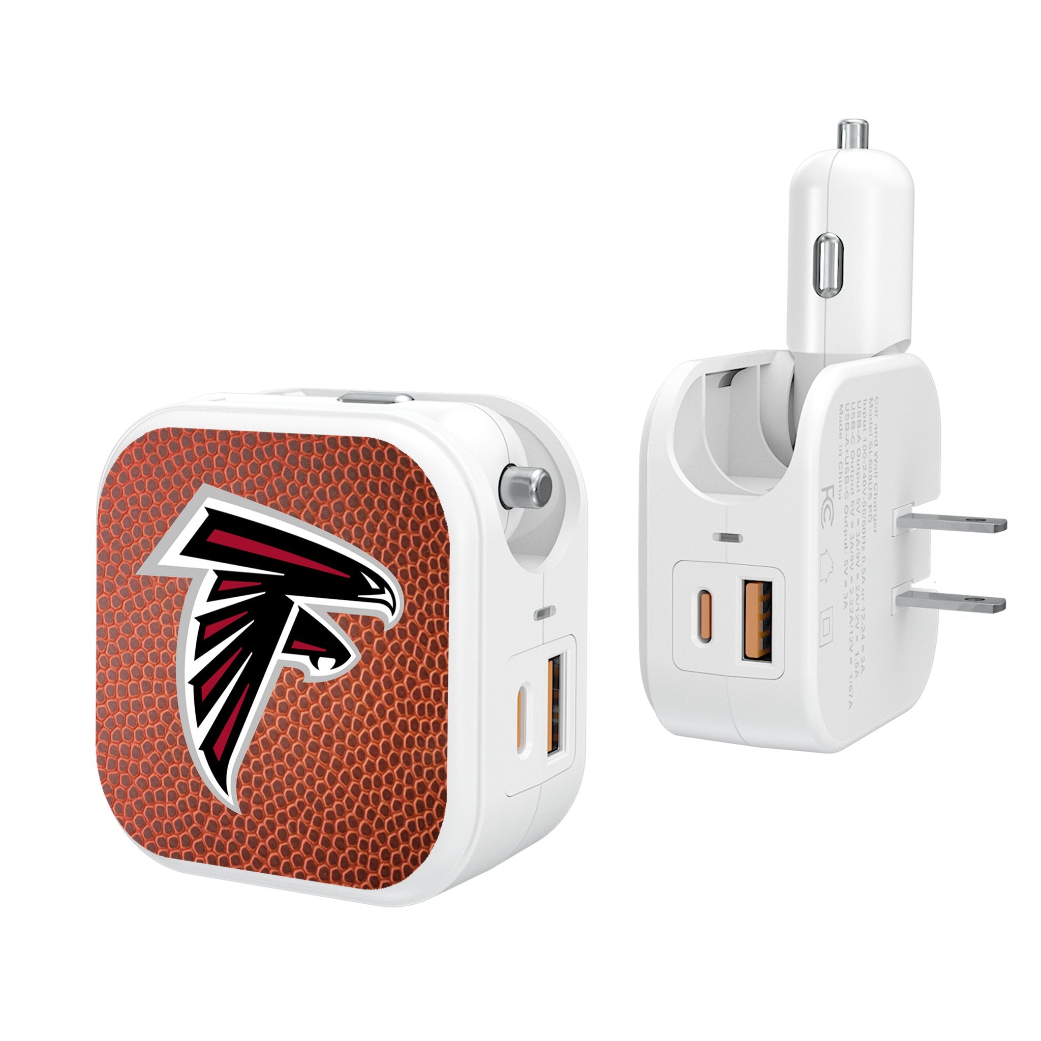 Atlanta Falcons NFL Team 2-in-1 USB Charger - Dual Port Phone Charger for iPhone & Android - Perfect for Home, Office & Game Day Accessories