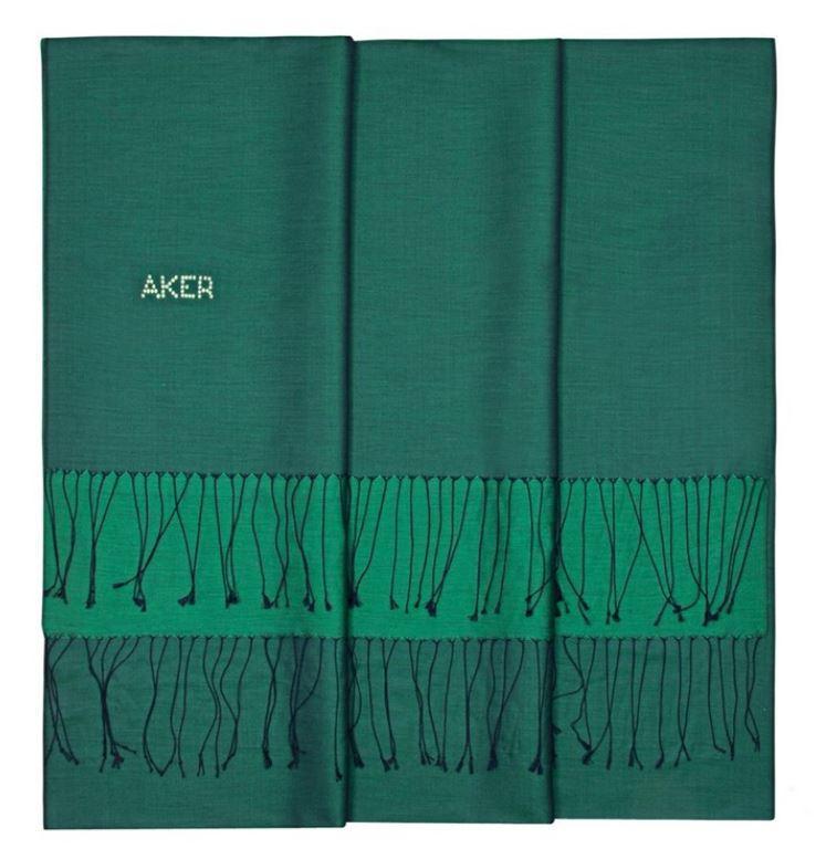 Elegant Aker Bi-Color Silk Shawl with Swarovski Crystals - Perfect for Evening Parties, Weddings & Special Occasions