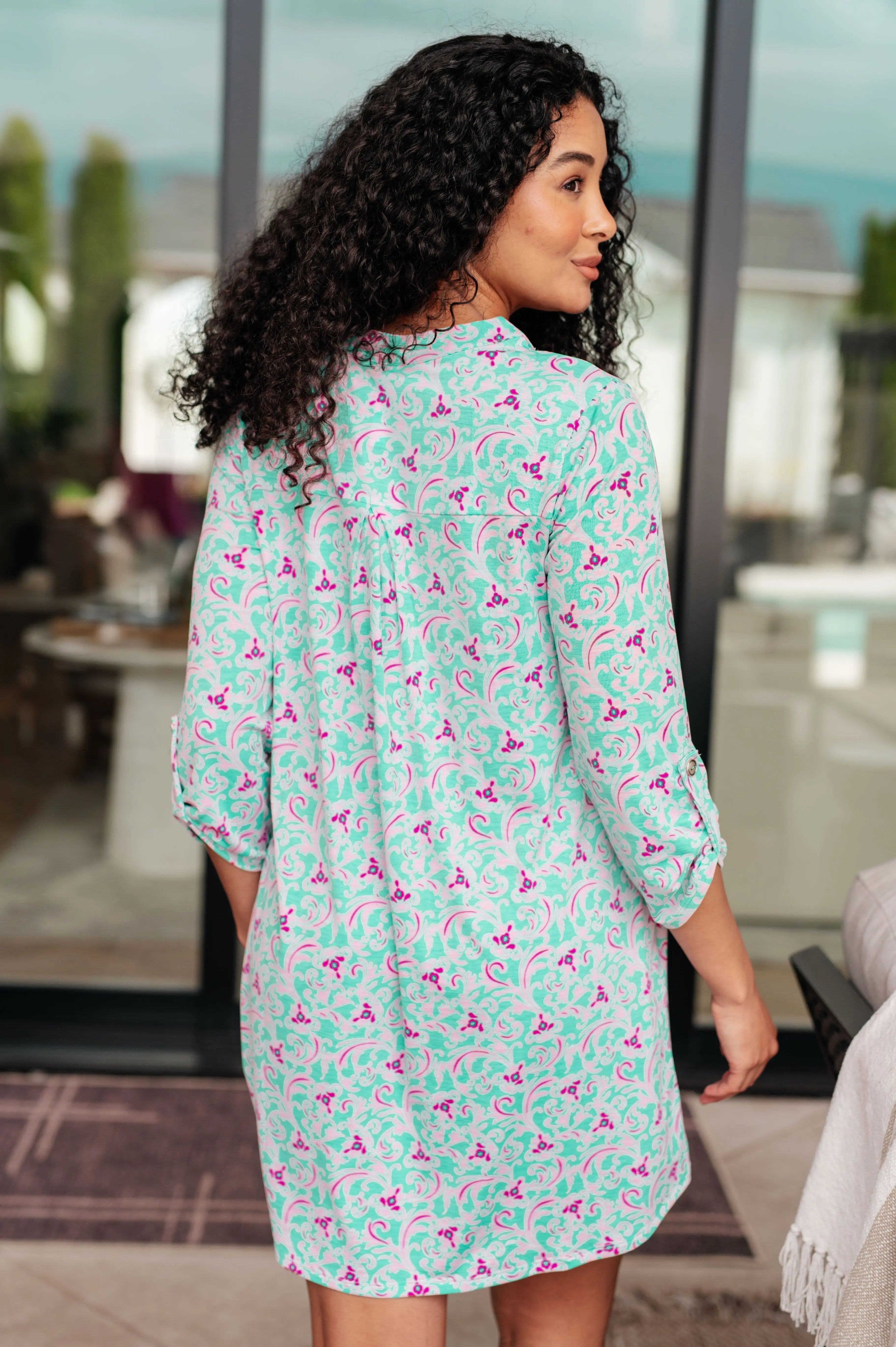 Lizzy Dress in Mint and Magenta - Flowy Summer Dress for Women, Casual & Party Wear, Perfect for Beach, Vacation and Date Nights