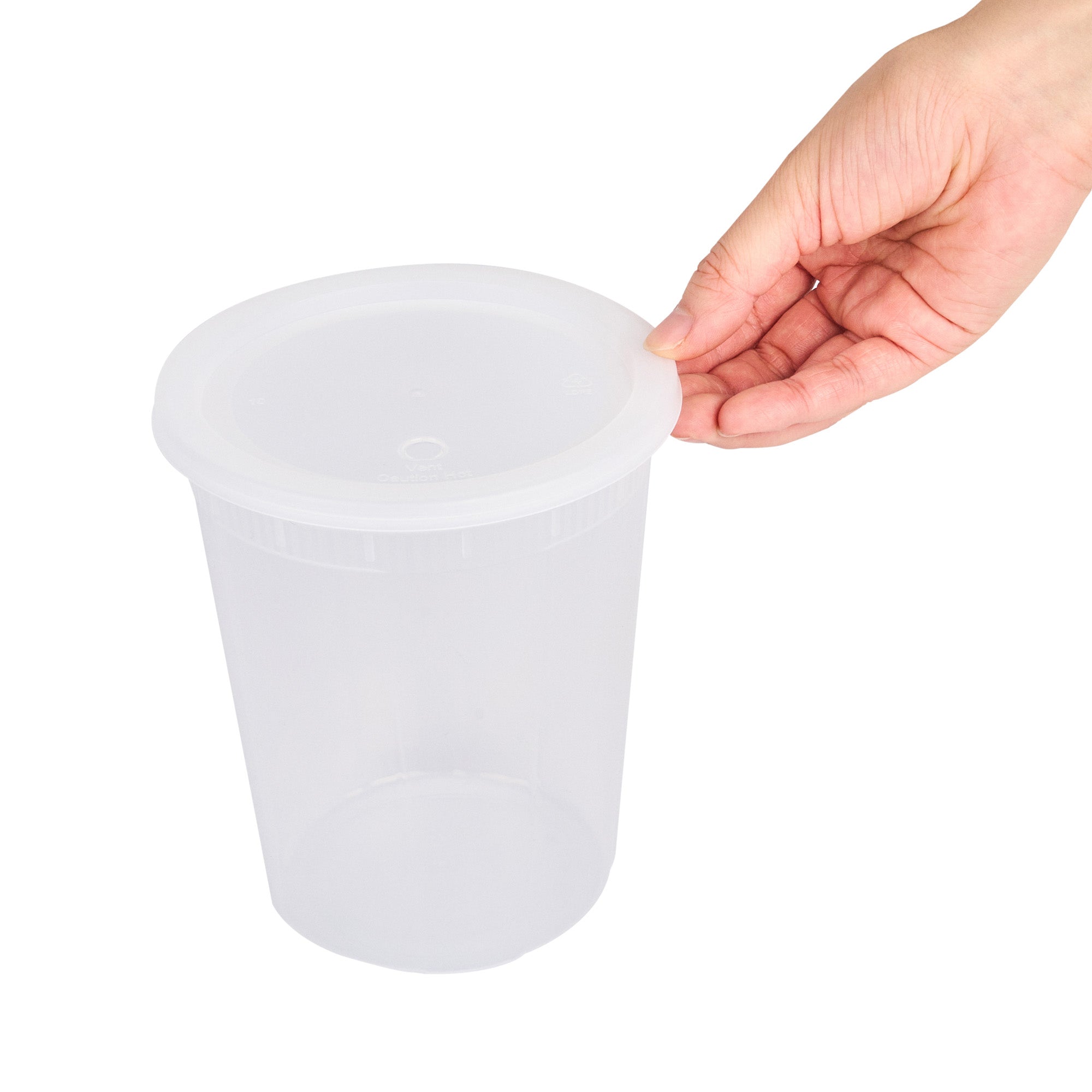 40oz Clear Plastic Soup Containers with Lids - 50 Pack Round Microwave Safe Food Storage Containers for Takeout, Meal Prep & Leftovers
