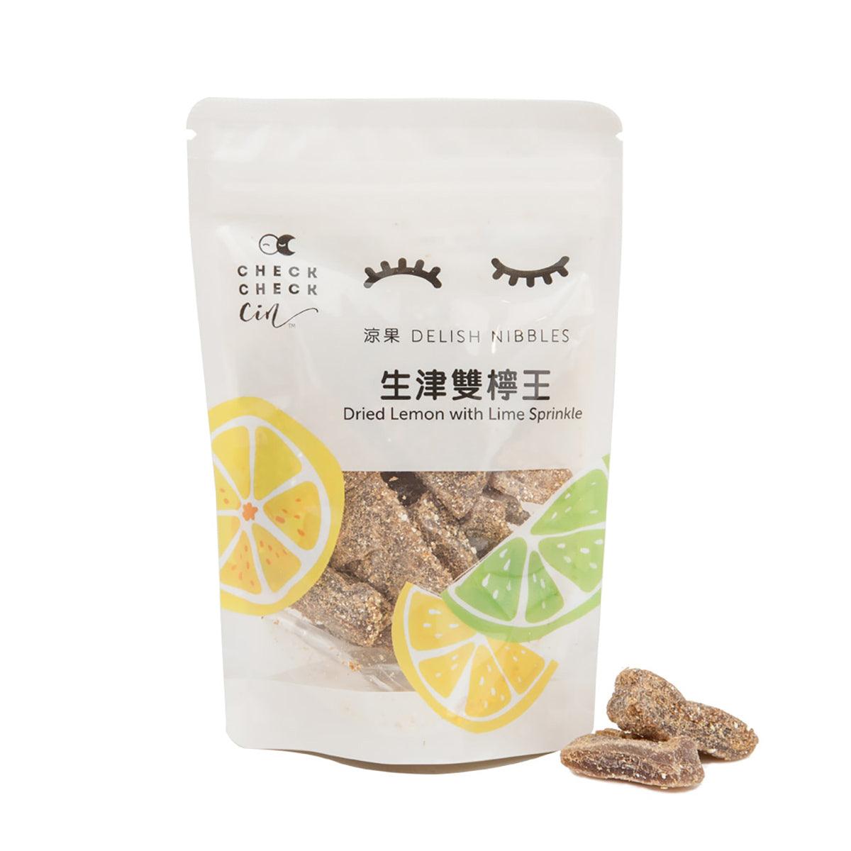 CHECKCHECKCIN Delish Nibbles - Premium Dried Lemon Slices with Lime Sprinkle (70g) | Healthy Snack for Work, Travel & Home | Vegan & Gluten-Free Treat