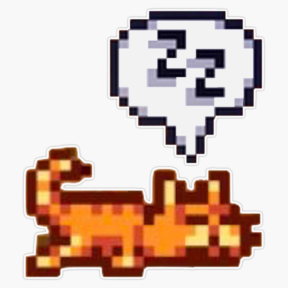 Stardew Valley Sleeping Cat (Sploot) Vinyl Sticker - Durable 5