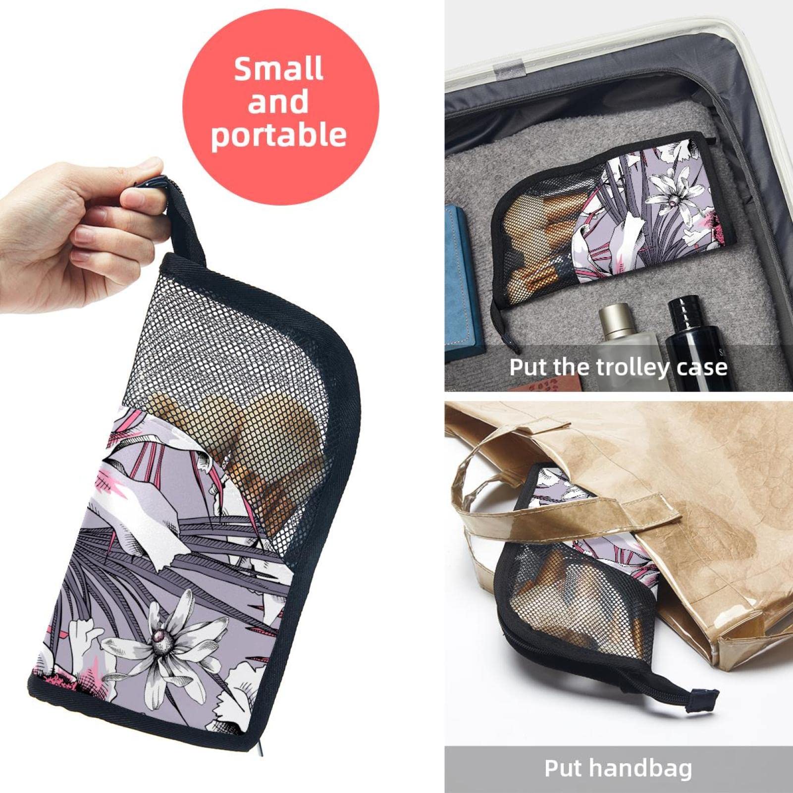 12-Piece Makeup Brush Organizer Bag with Oil Painting Floral Design - Portable Cosmetic Brush Holder Case for Travel, Home & Professional Makeup Artists