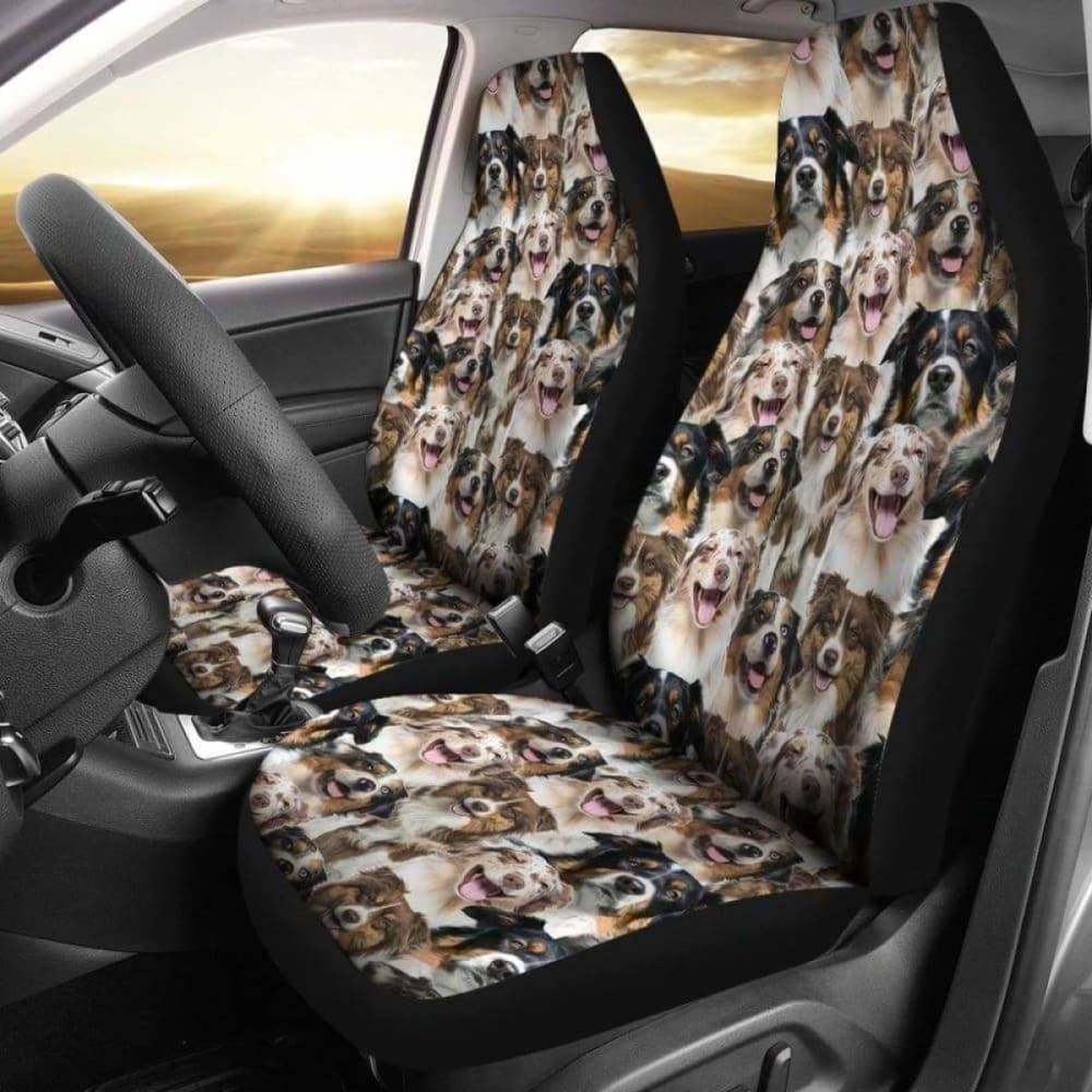 Premium Australian Shepherd Full Face Car Seat Covers - Waterproof & Non-Slip Pet Protection for Dogs - Perfect for Travel, Road Trips & Daily Commutes