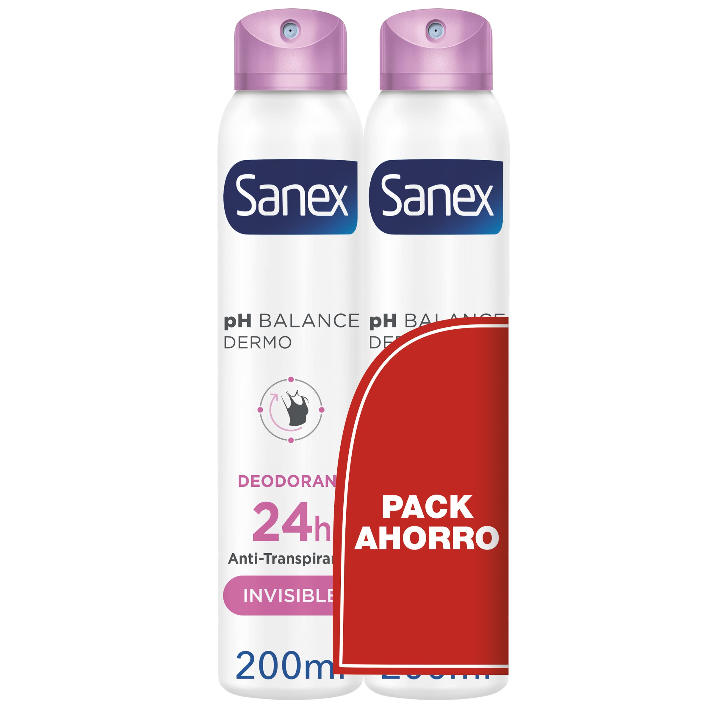 Sanex Dermo Invisible Deodorant Spray for Women & Men - 48H Freshness Protection - Alcohol-Free & Gentle Formula - Ideal for Sensitive Skin | Gym, Work & Daily Use