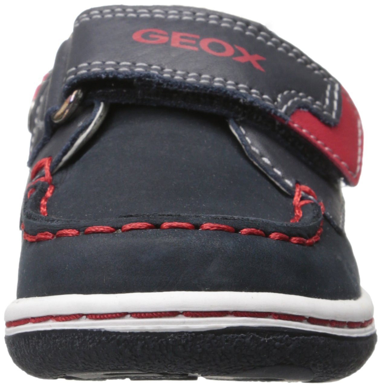 Geox Baby Flick Boy 29 First Walker Shoes for Toddlers - Navy/Red - Size 27 EU (10 M US) - Comfortable Leather Sneakers for Boys Learning to Walk - Perfect for Playtime, Daycare & Outdoor Activities