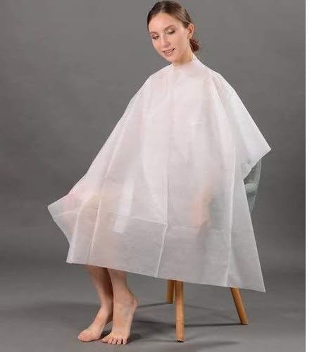 20Pcs Disposable Hair Cutting Capes for Salon & Barber - Waterproof Styling Cape for Hair Dye, Perm, Haircuts - Plus Size Barber Cape for Beauty Salon & Home Use