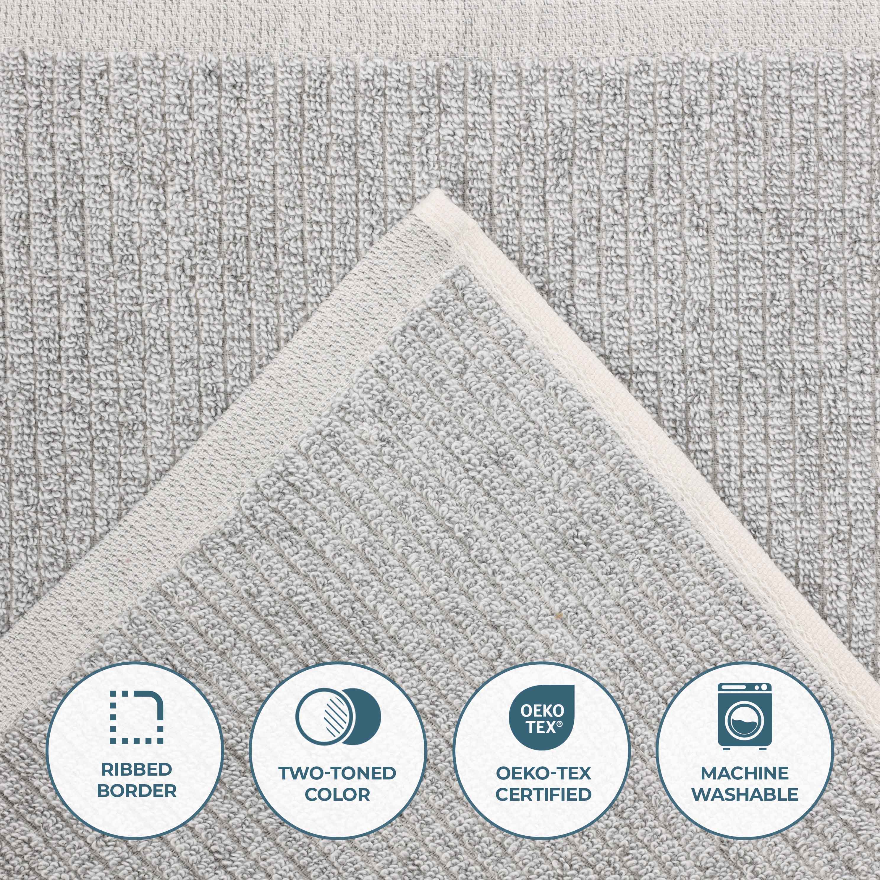 Premium Destin Cotton Blend Bath Towels Set of 2 - Ultra Soft & Absorbent Ribbed Design Bath Sheets for Spa, Gym & Luxury Home Use
