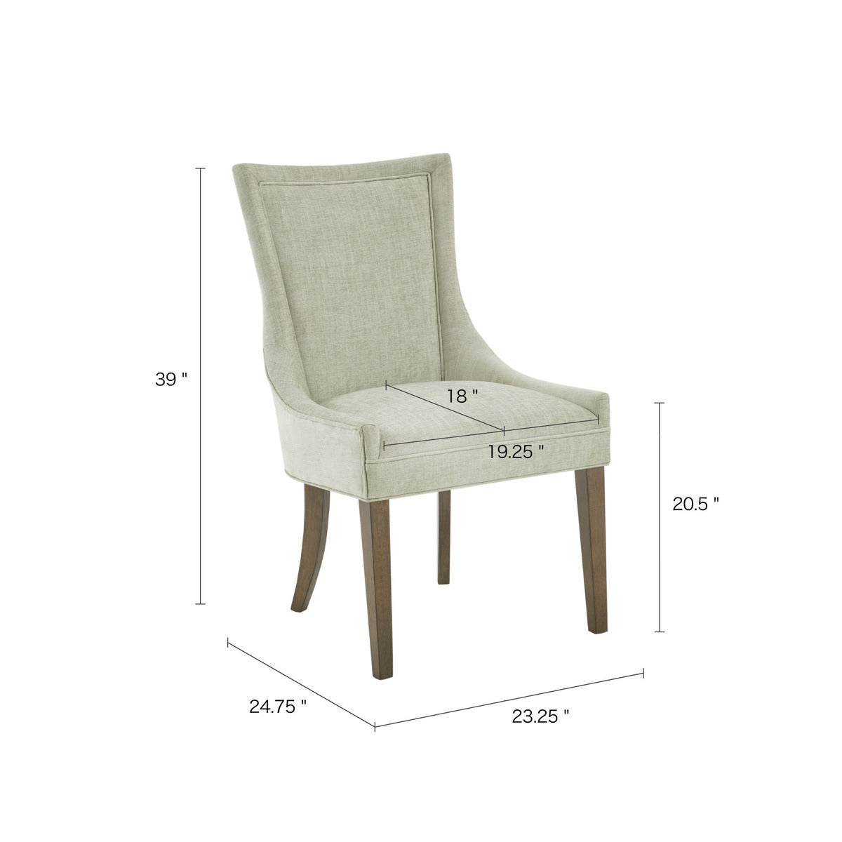 Modern Dining Chairs Set of 2 - Sturdy Wooden Side Chairs with Padded Seat - Perfect for Kitchen, Dining Room, Breakfast Nook & Small Spaces