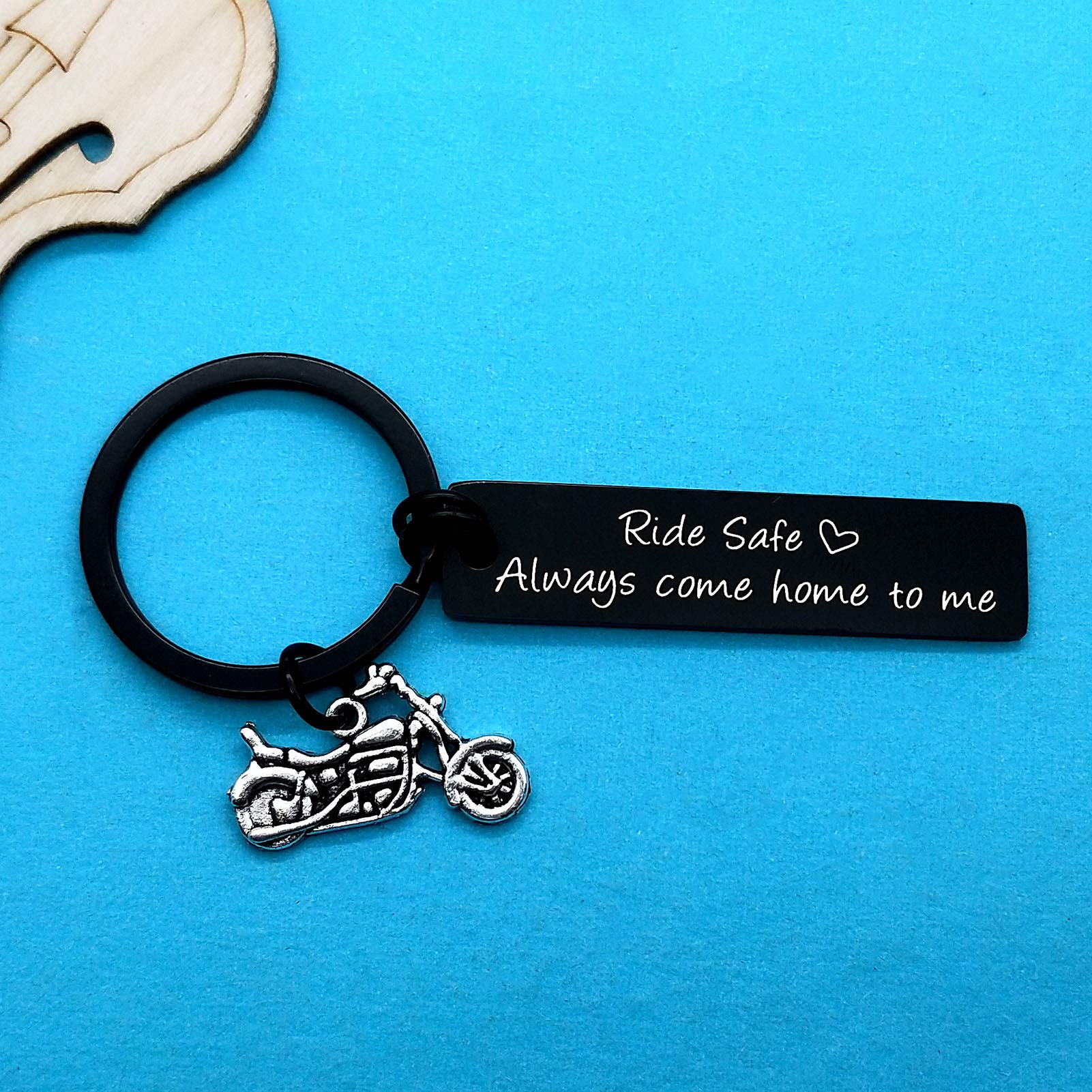 Ride Safe Keychain - Motorcycle Gift for Men, Biker Accessories for Husband, Boyfriend, Dad, Son - Perfect for Father's Day, Valentine's Day, Christmas & Birthday - Thoughtful Present for Safe Riders - Ideal for Motorcycle Enthusiasts & Daily Commuters