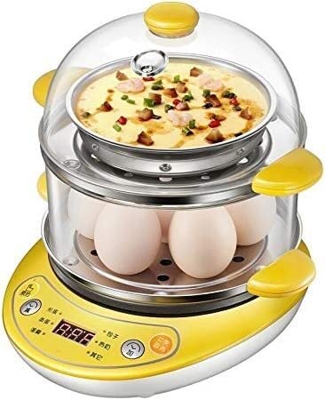 ADAPEY Electric Food Steamer with Timer - 2-Layer Multifunctional Egg Cooker for Hard/Soft Boiled Eggs & Omelettes - Perfect Breakfast Maker for Healthy Meals at Home, Office or Dorm