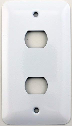Mulberry White Princess Wall Plates - Classic Accents 1 Gang 2 Despard Opening Electrical Cover - Perfect for Bedroom, Living Room & Office Decor