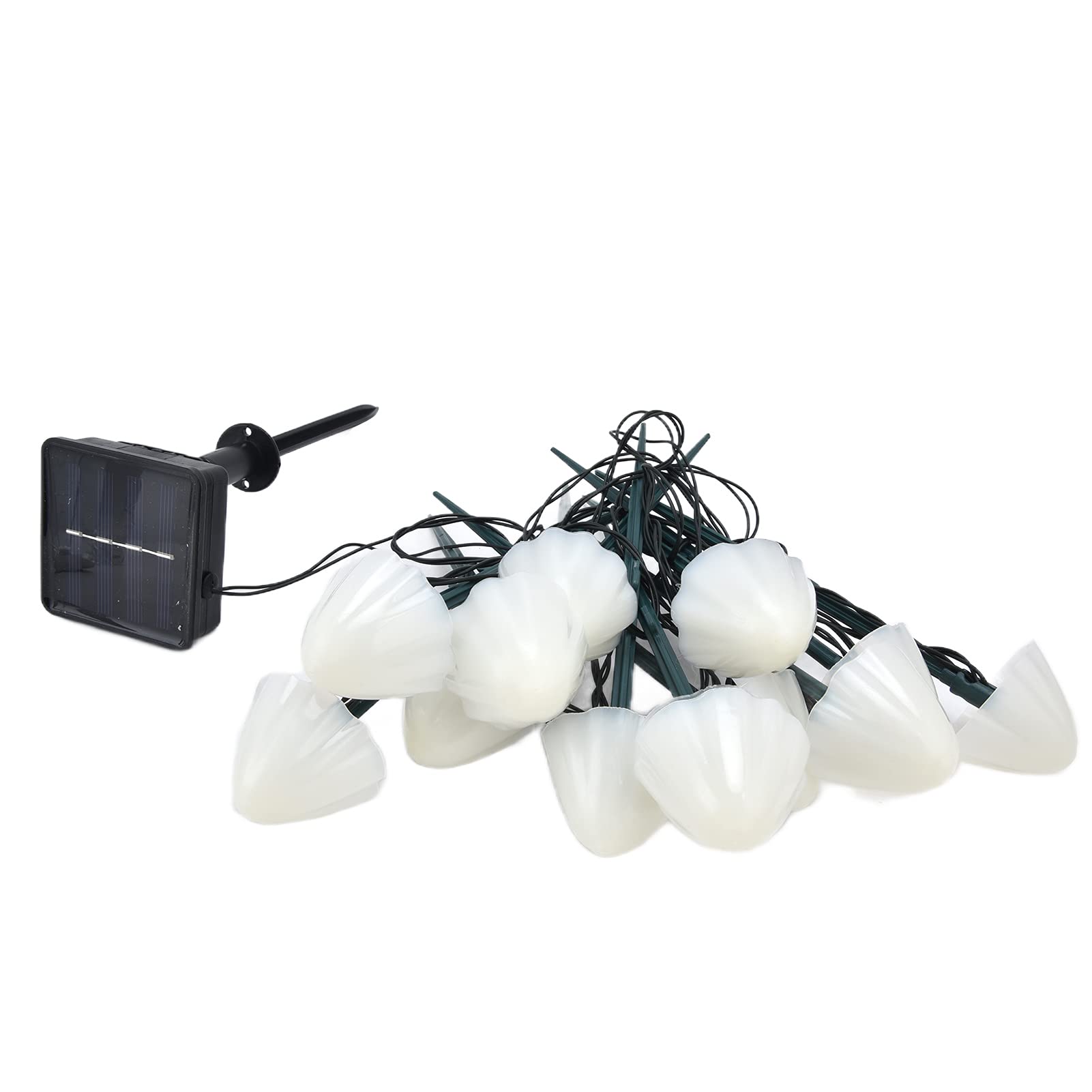 Haofy 12LED Solar Powered Mushroom String Lights - Waterproof Outdoor Landscape Lighting with 8 Modes for Garden, Patio, Pathway Decoration