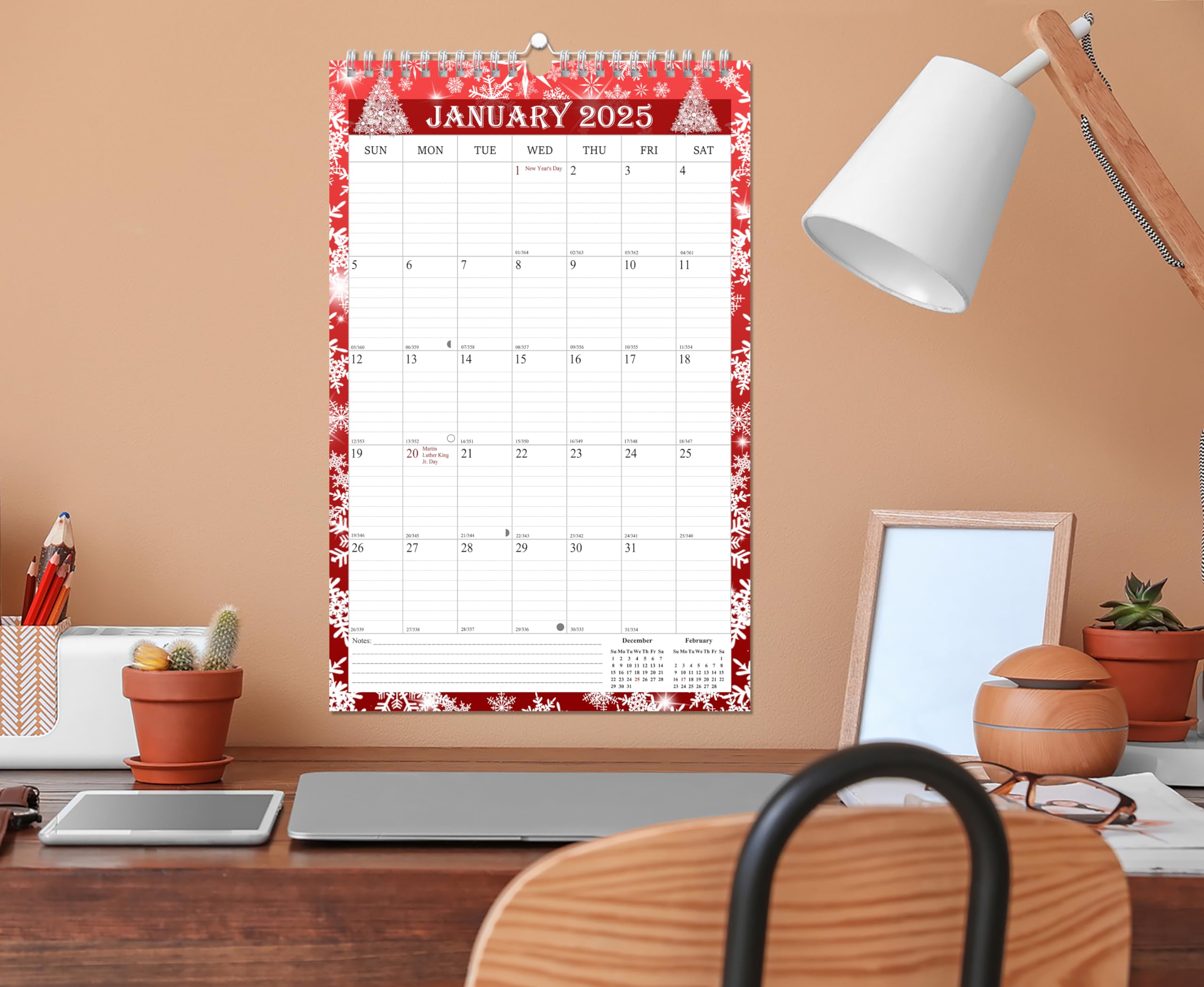 2025 Spiral Bound Wall Calendar - 12 Month Planner 11
