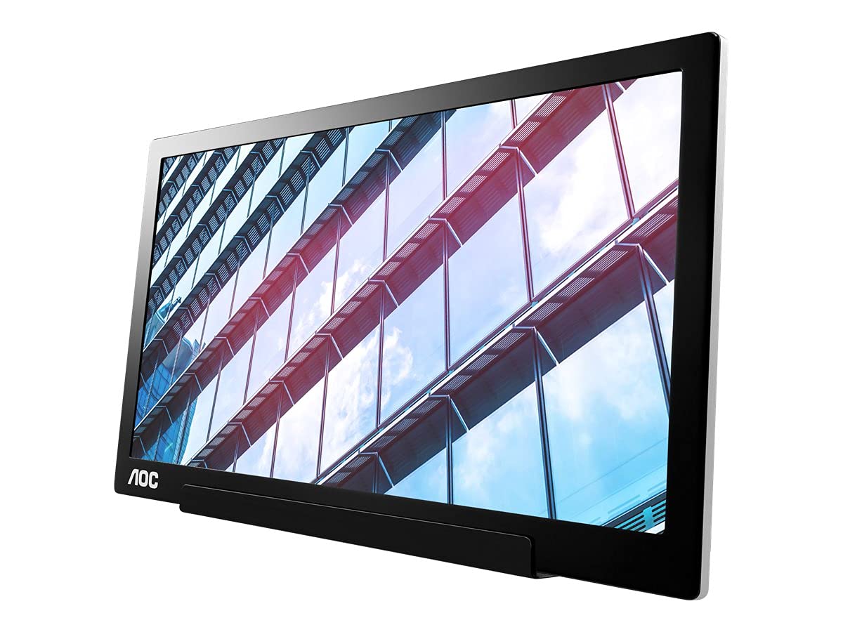 AOC I1601P 16 Inch Portable FHD USB-C Monitor with AutoPivot - 1920x1080 Resolution, 60Hz Refresh Rate, USB-C Connectivity - Black | Perfect for Laptop Extensions, Gaming, and Remote Work