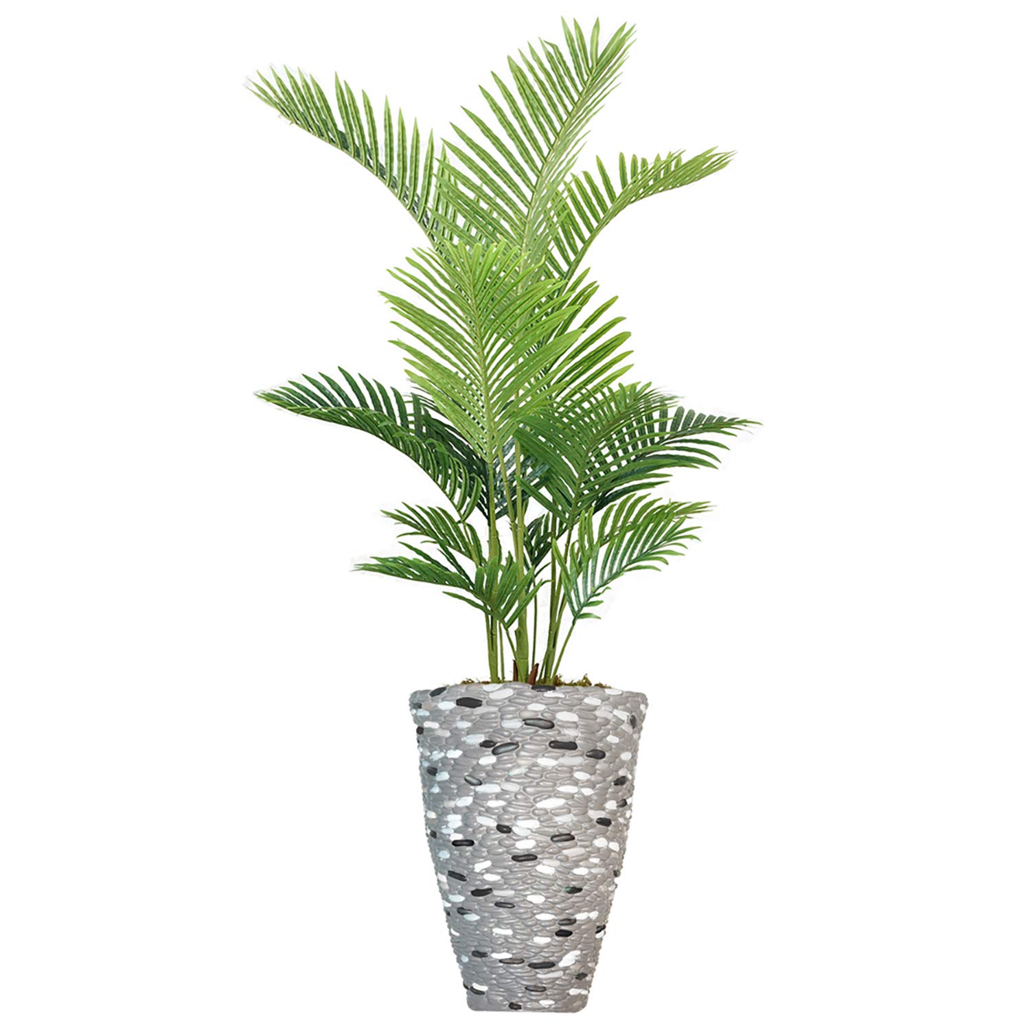 Vintage Artificial Faux Real Touch Palm Tree Plant - 5ft Tall Indoor Fake Tropical Palm for Home, Office, Living Room Decor (VHX152233) | Perfect for Boho Decor, Coastal Theme & Housewarming Gifts