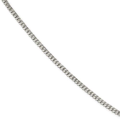 Black Sterling Silver Curb Chain Necklace - Elegant Jewelry for Women