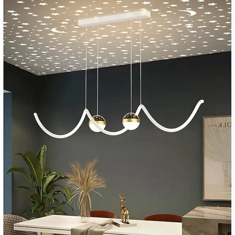 Modern Wavy Spherical Pendant Light for Dining Room - Elegant Ceiling Lighting Fixture for Kitchen Island, Breakfast Nook & Home Decor