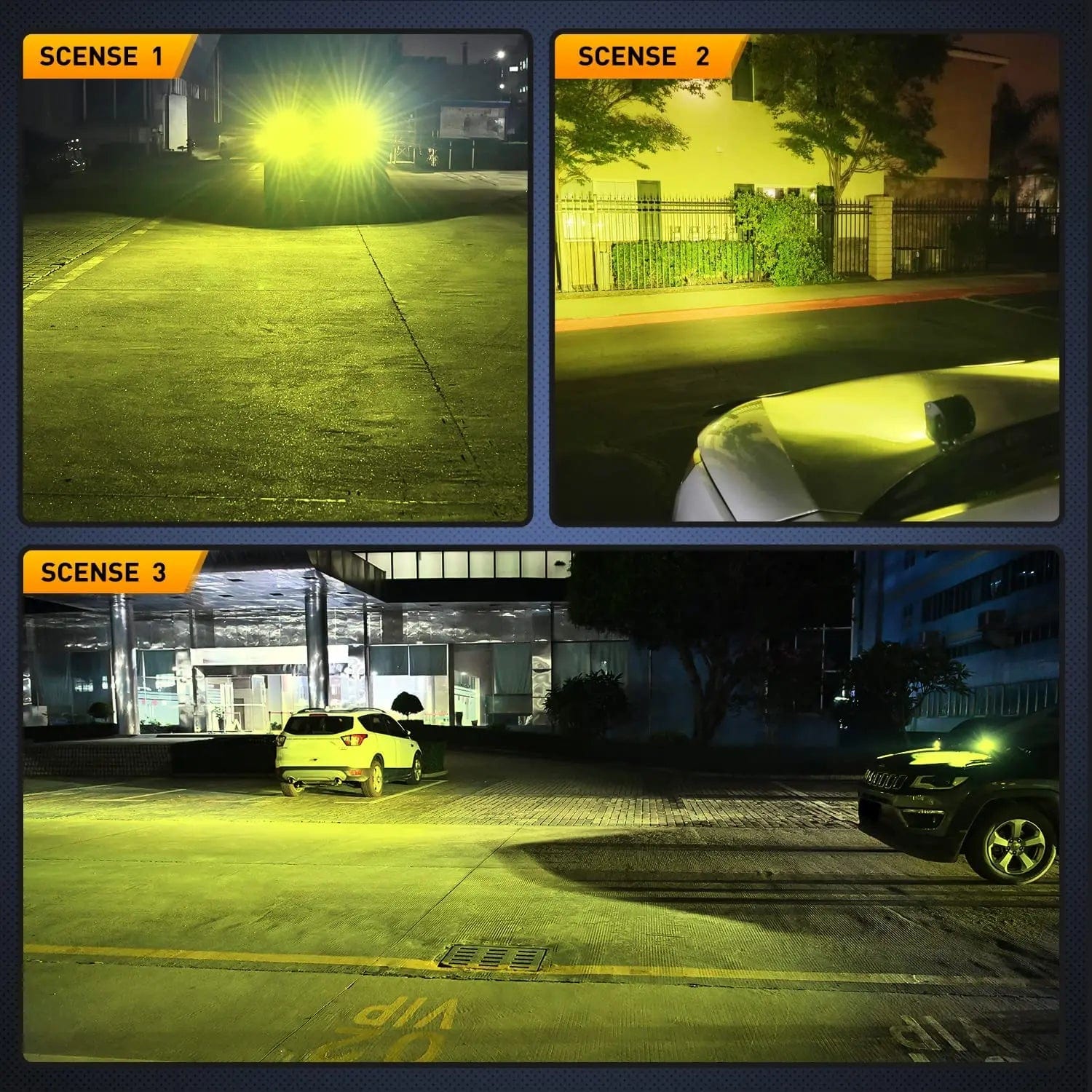 42W 3 Inch Amber LED Cube Pods - Spot Flood Combo Light (Pair) with 12FT Wire & 3-Pin Switch | Perfect for Off-Road Vehicles, ATVs, Boats, and Emergency Lighting