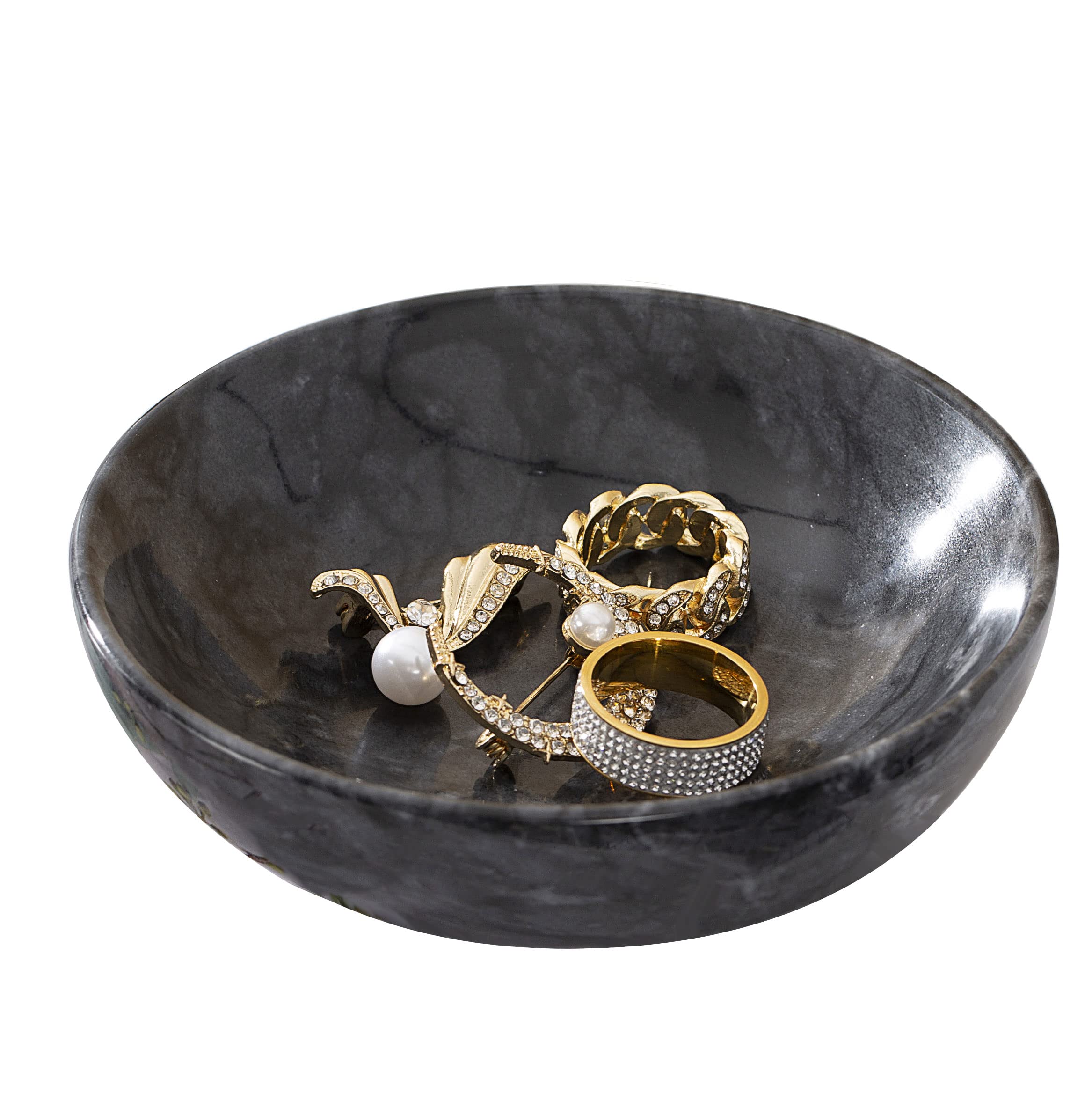 Marble Jewelry Dish for Rings & Earrings - Elegant Vanity Organizer