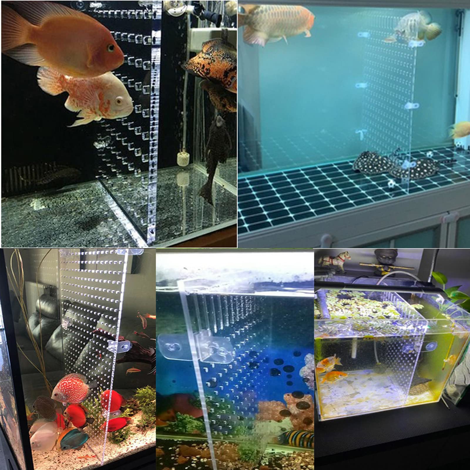 Acrylic Aquarium Fish Tank Divider - 25x30cm (9.84x11.81in) Transparent Partition with Suction Cups for Freshwater Fish Separation | Ideal for Breeding, Aggressive Fish Isolation & Tank Organization