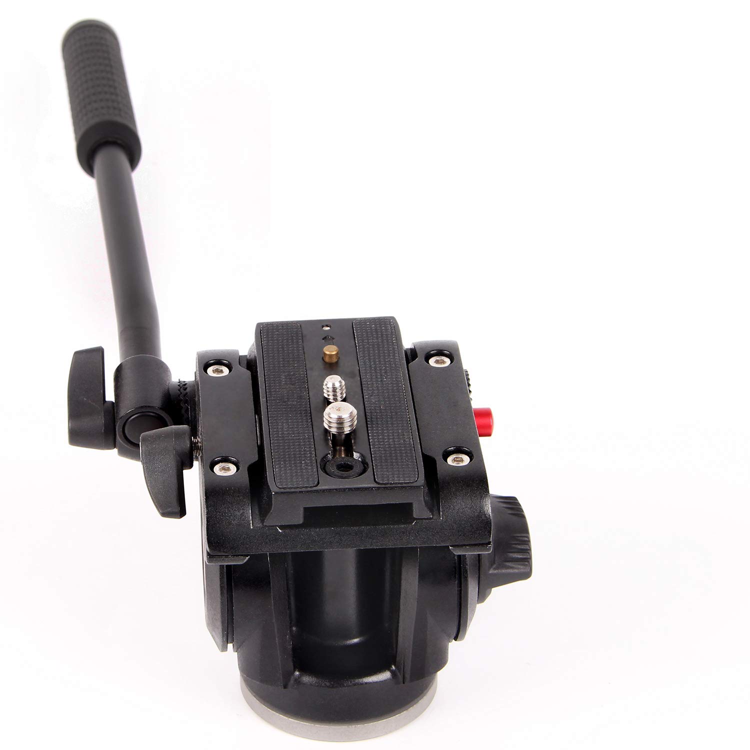 Professional POLAM-FOTO Tripod Fluid Drag Pan Head with 1/4 & 3/8 Inch Screws & Sliding Plate - Compatible with DSLR Cameras & Camcorders - Perfect for Video Shooting, Photography & Live Streaming