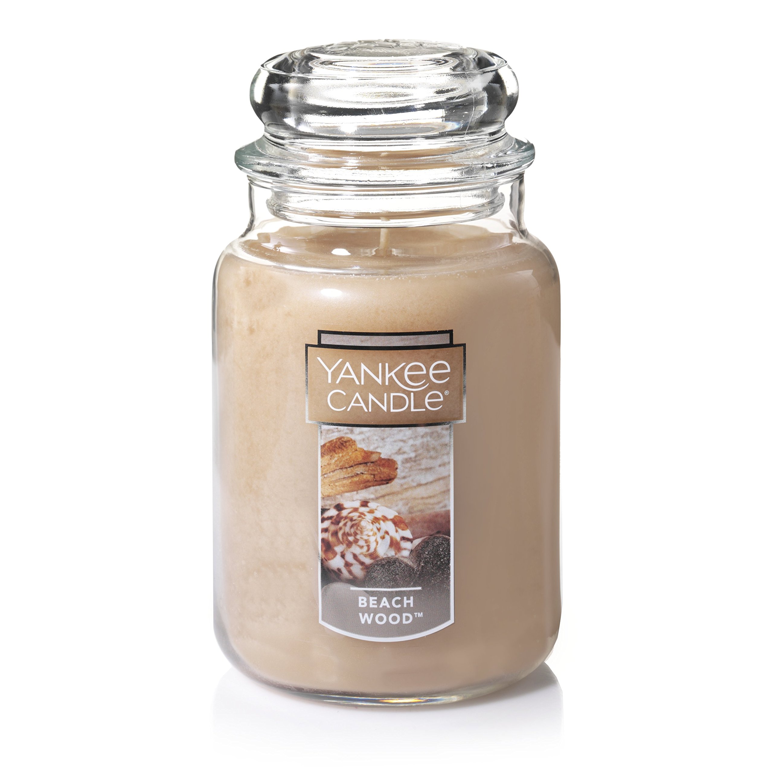 Yankee Candle Large Jar Candle - Beach Wood Scent, 22oz Single Wick for 110+ Hours Burn Time | Perfect for Home Decor, Relaxation & Aromatherapy