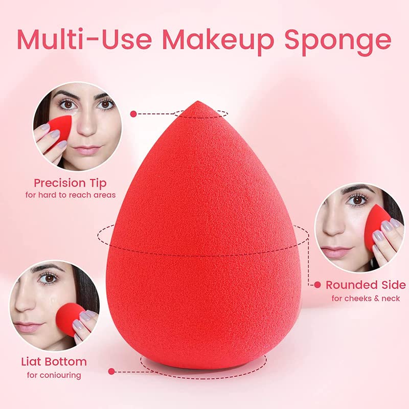 FAMEZA 5-Piece Makeup Sponge Set - Latex-Free Beauty Blender for Foundation, Cream & Powder - Multi-Colored Bouncy Sponges for Flawless Makeup Application - Perfect for Daily Use, Travel & Professional Makeup Kits