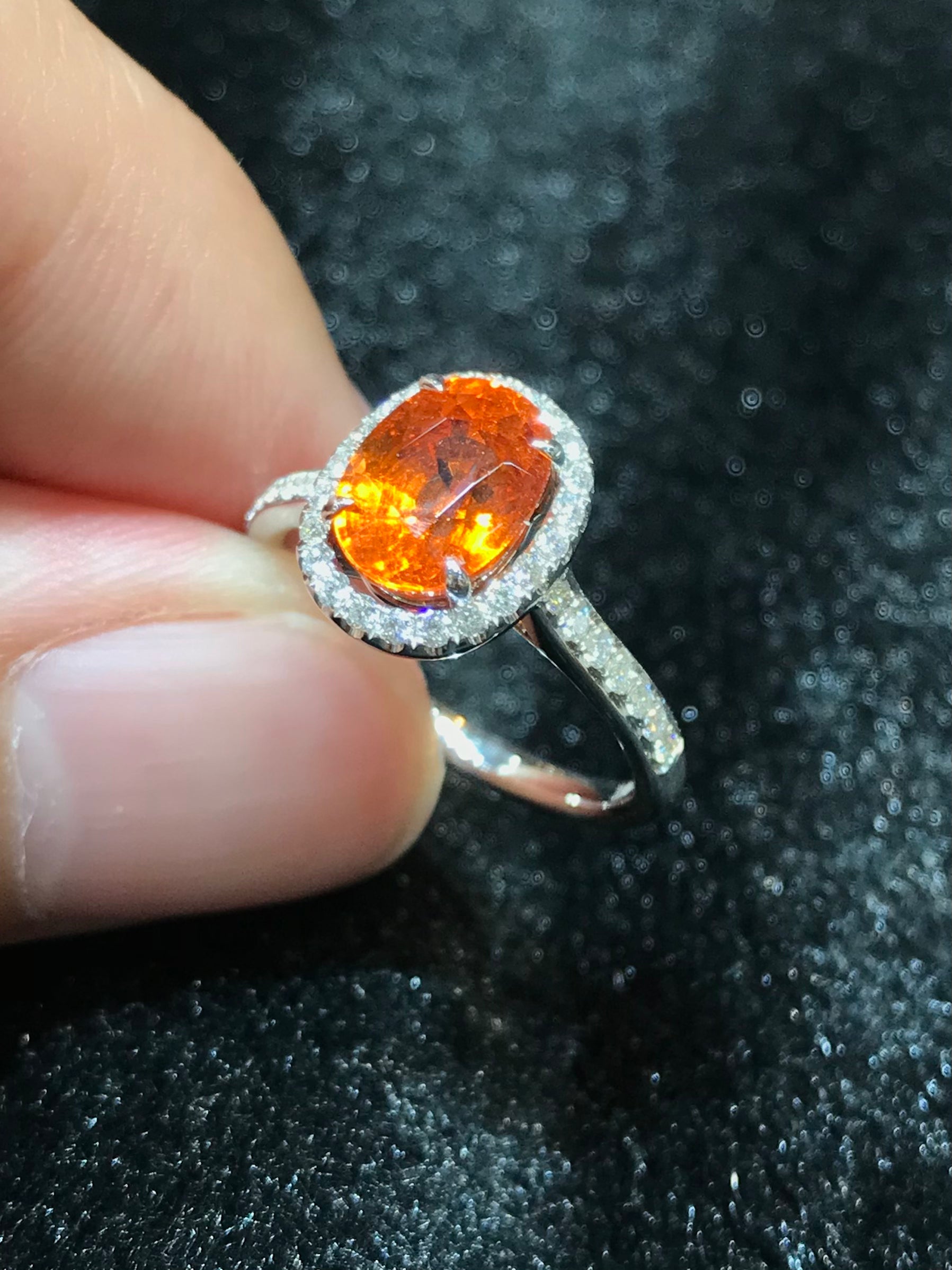 Natural Mandarin Garnet 3.01ct Ring - Orange Gemstone Jewelry for Women, 925 Sterling Silver Engagement Ring, Perfect for Valentine's Day Gift & Special Occasions