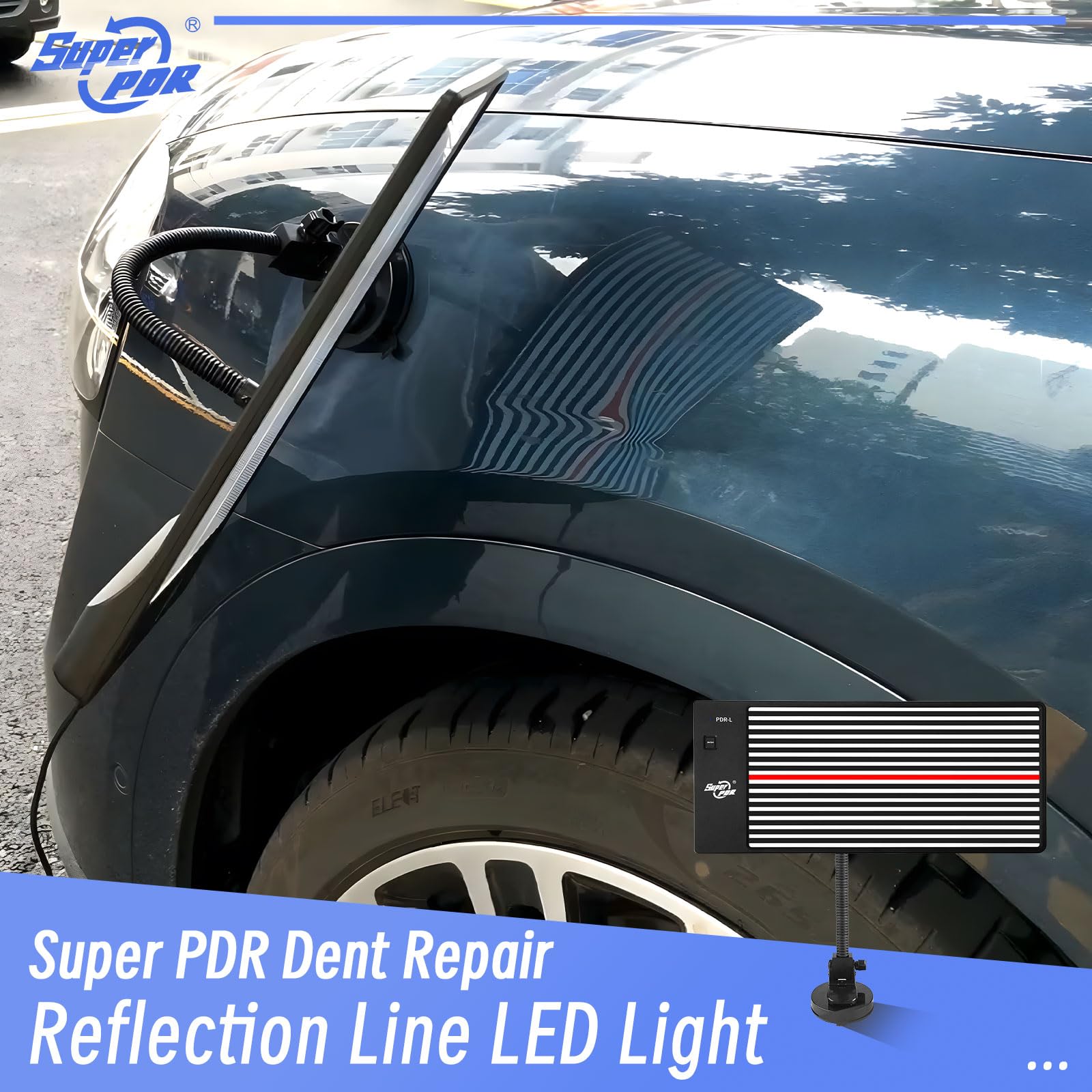 Professional LED PDR Light Board for Dent Repair - USB Battery Powered Automotive Body Repair Tool with Reflection Light - Perfect for Car Dent Removal, Paintless Dent Repair (PDR), and Auto Body Shop Lighting