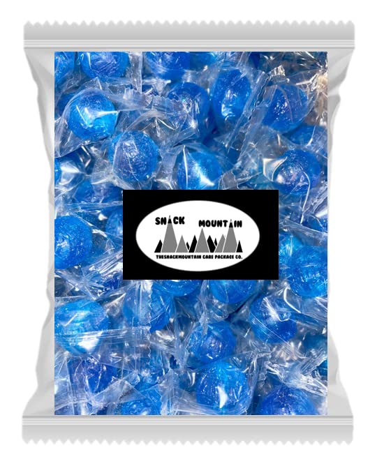Ice Blue Mint Candy Balls (25 Pack) - Individually Wrapped Hard Mints for Fresh Breath - Perfect for Office, Parties, and Travel Snacks