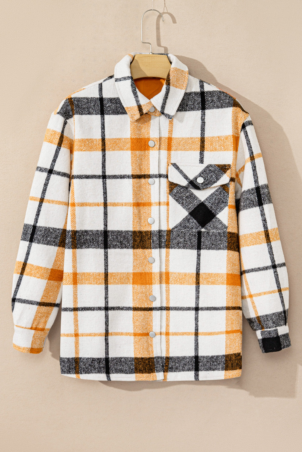Plaid Snap Down Collared Shacket for Men & Women - Cozy Fleece-Lined Winter Jacket with Button Closure - Perfect for Outdoor Activities, Casual Wear & Layering in Cold Weather