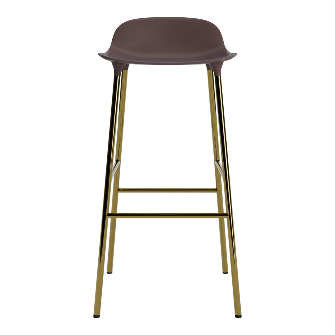 Modern Metal Bar Stools with Form Seat - Industrial Style Counter Height Stools for Kitchen Island, Home Bar & Dining Room