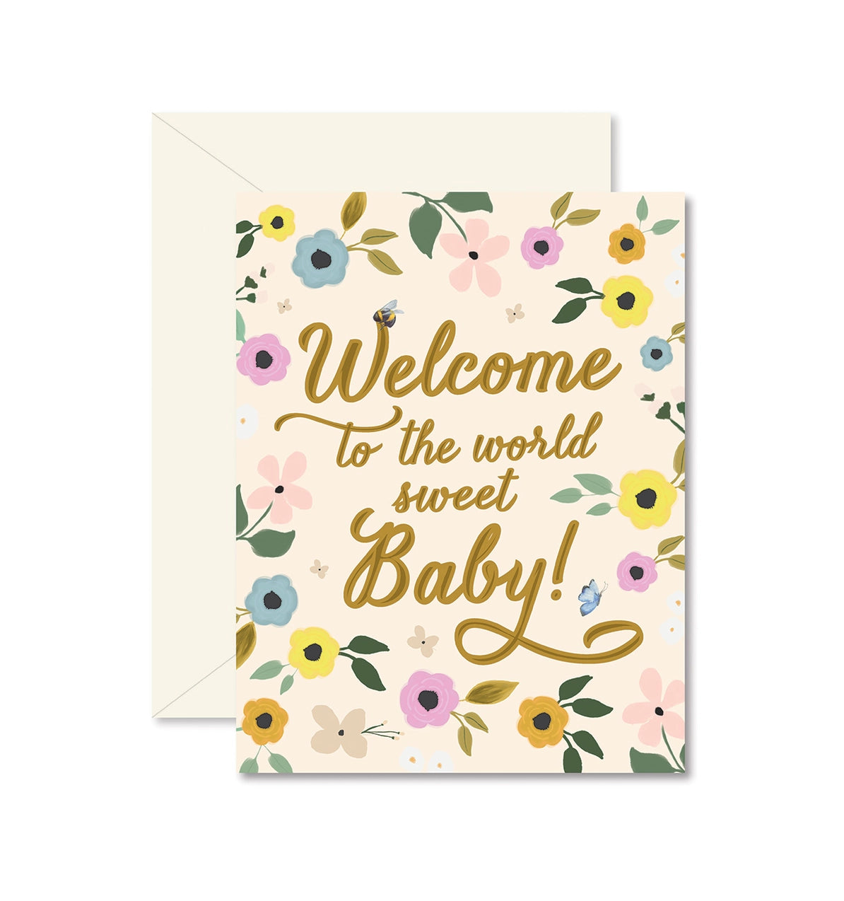 Sweet Baby Welcome Greeting Card - Newborn Baby Shower, Christening & Birthday Gift - Perfect for Baby Showers, Birth Announcements & Nursery Decor