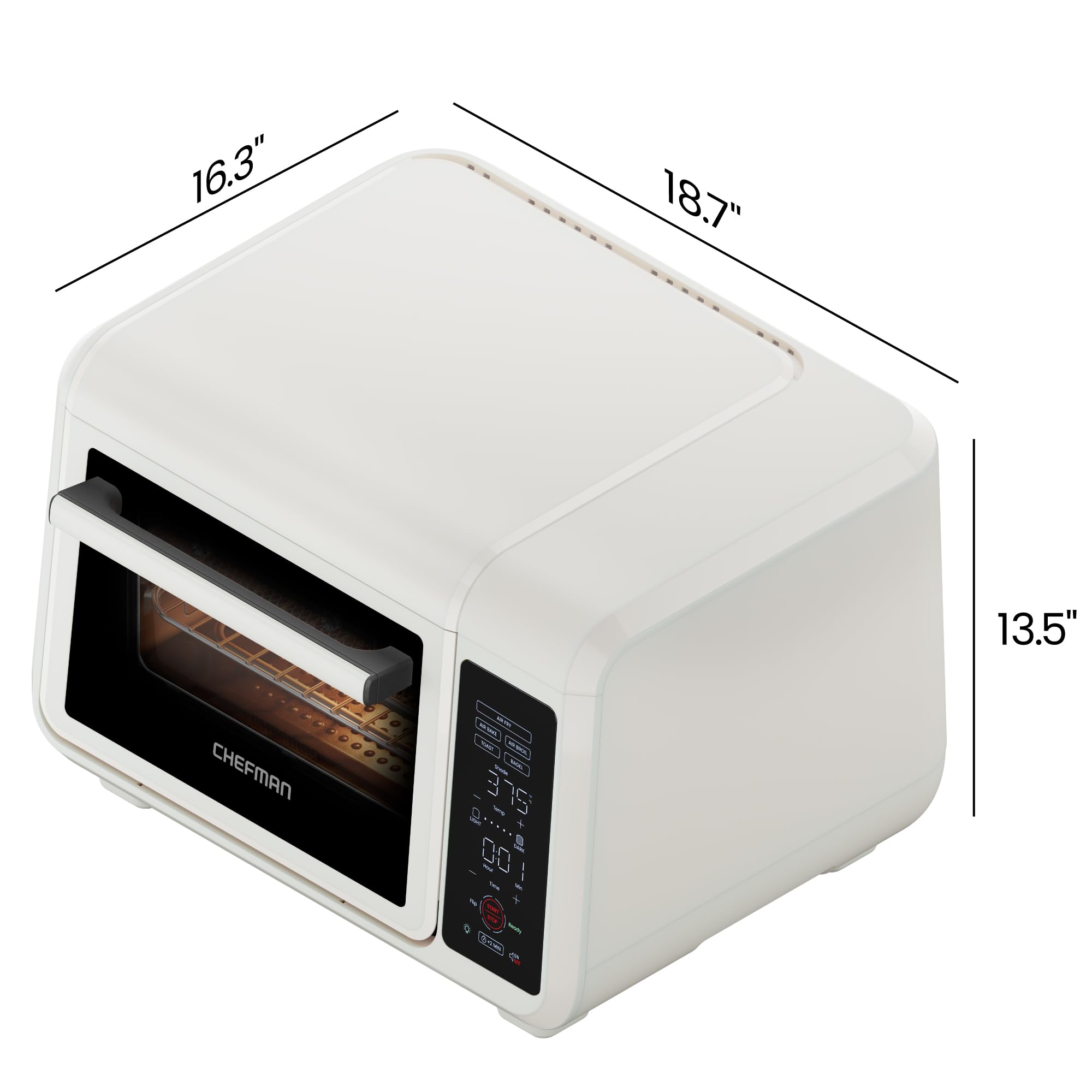 Chefman EasyAir 15 Qt. Air Fryer & Countertop Oven - Multi-Function Appliance for Baking, Broiling, Air Frying, Toasting & Bagels | 450°F Max Temp | 4-Slice Capacity | Healthy Cooking & Quick Meals | Perfect for Small Kitchens, Dorms & RV Living - White
