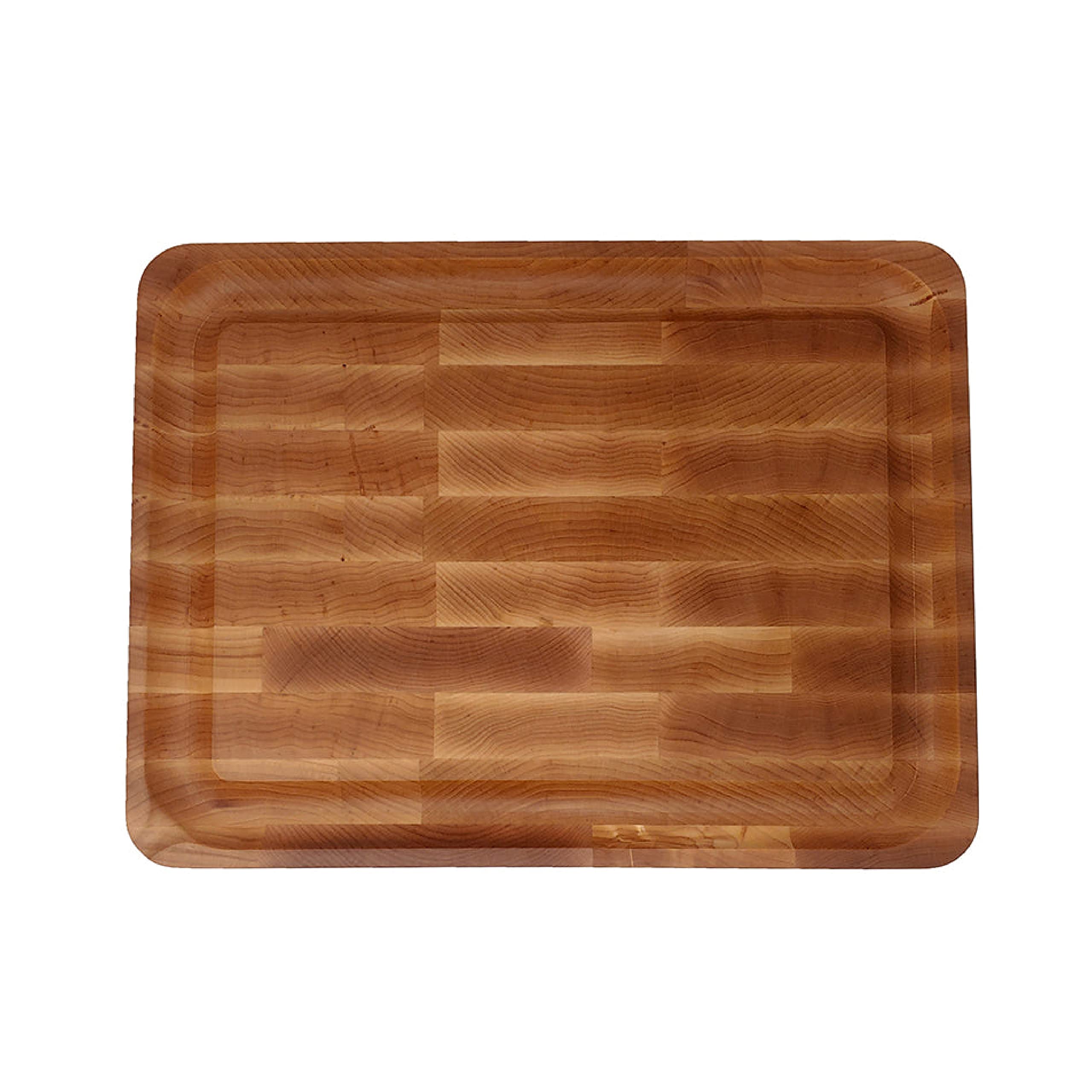 Premium End Grain Maple Cutting Board with Juice Groove - 14