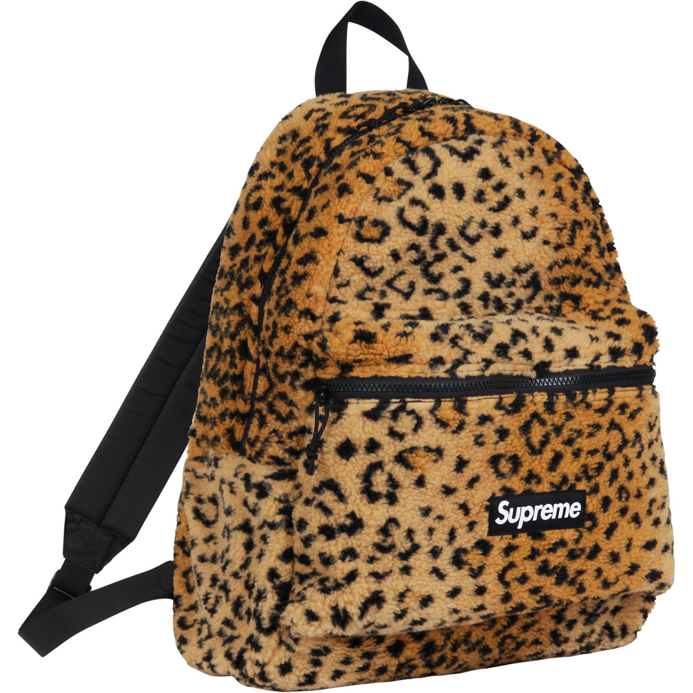 Supreme Leopard Print Fleece Backpack for Women & Men - Brown Soft & Stylish Laptop Bag for College, Travel & Outdoor Adventures