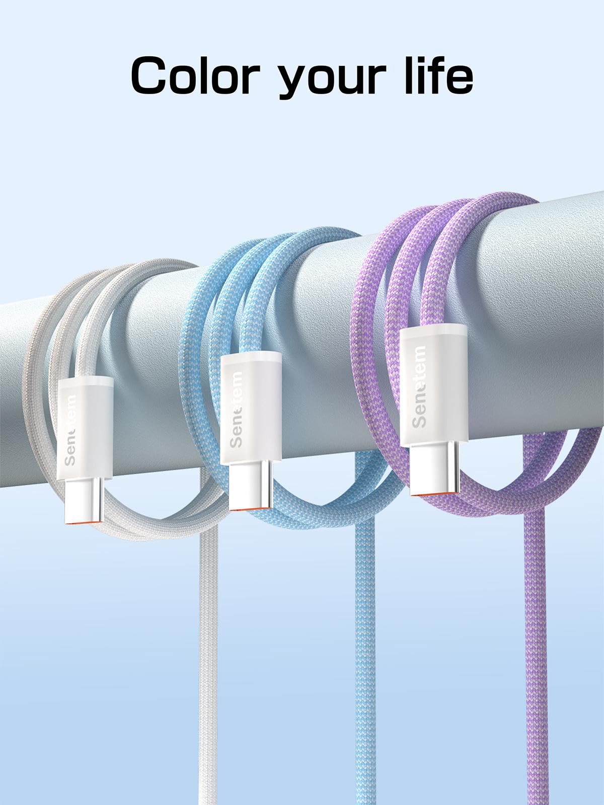 Senetem 3-Pack USB C to USB A Cable 3FT - 3A Fast Charging Cord Compatible with iPhone 16/15, Samsung S24/S23/S22, Pixel, Moto, LG - Perfect for Car Play, Home & Office Charging