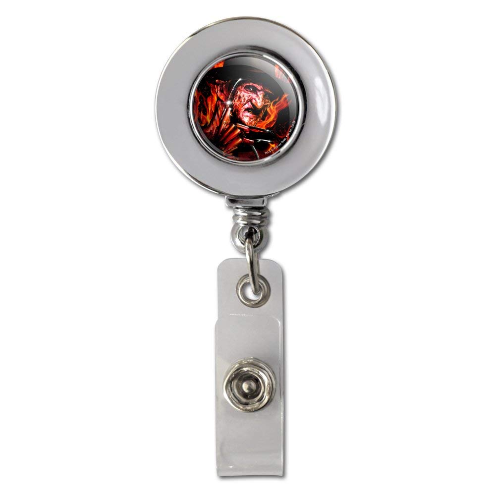 Freddy's Fire Retractable ID Badge Holder - Horror Movie Accessory for Halloween & Cosplay