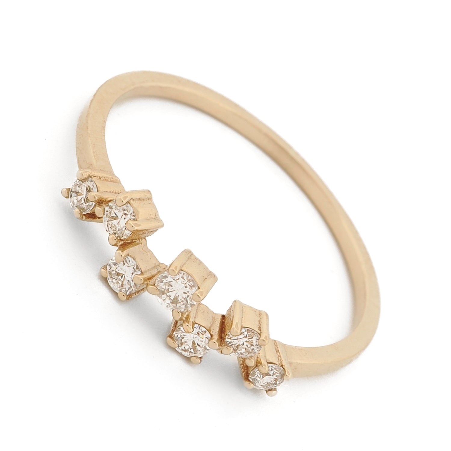 14K Solid Gold Diamond Ring for Women - Elegant Stackable Band for Everyday Wear, Anniversary Gift & Special Occasions