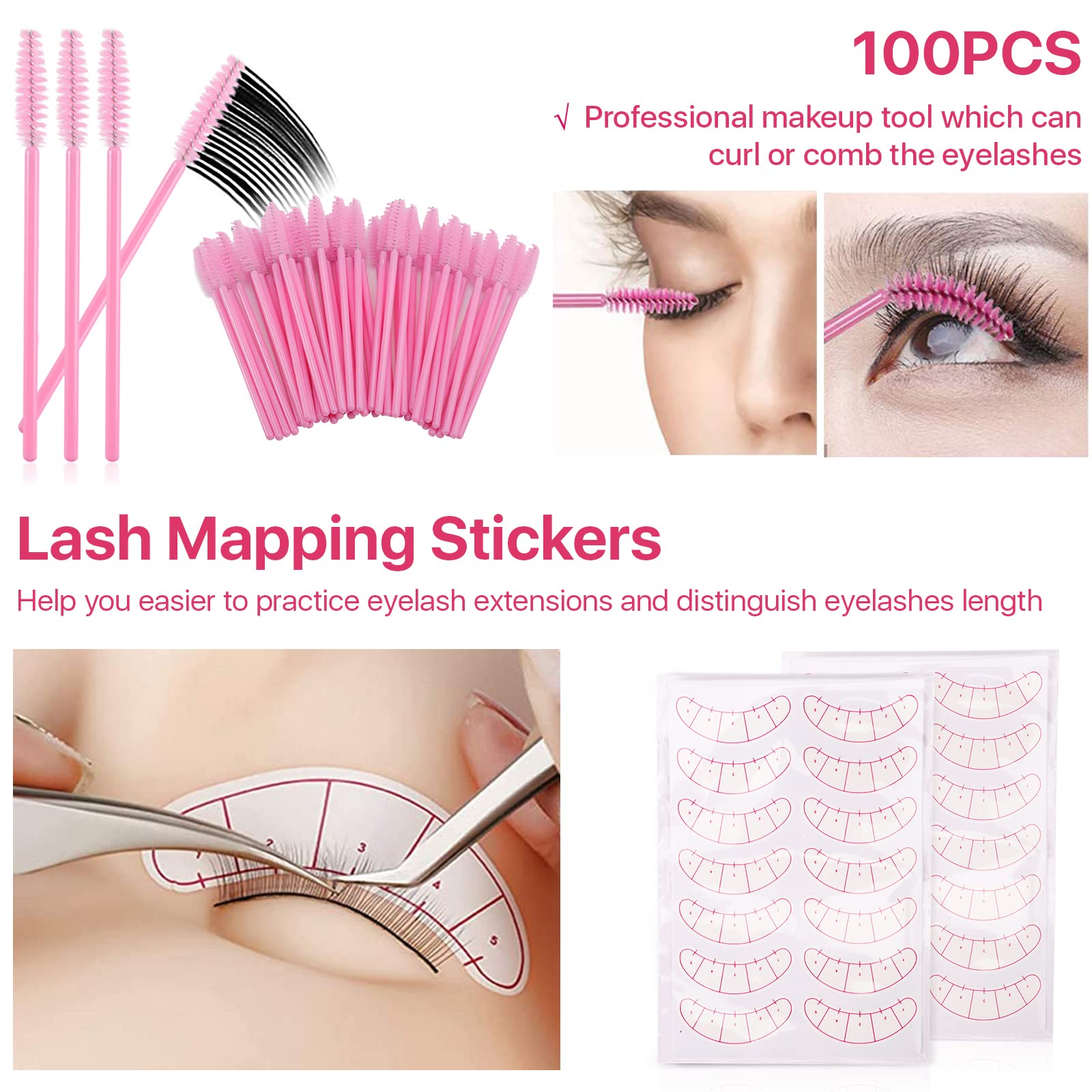 Professional Eyelash Extension Kit for Beginners - Complete Training Set with Silicone Mannequin Head & Removable Eyelids - Perfect for Lash Practice, Makeup Application & Beauty School Training - Ideal for Salon Professionals & Home Use