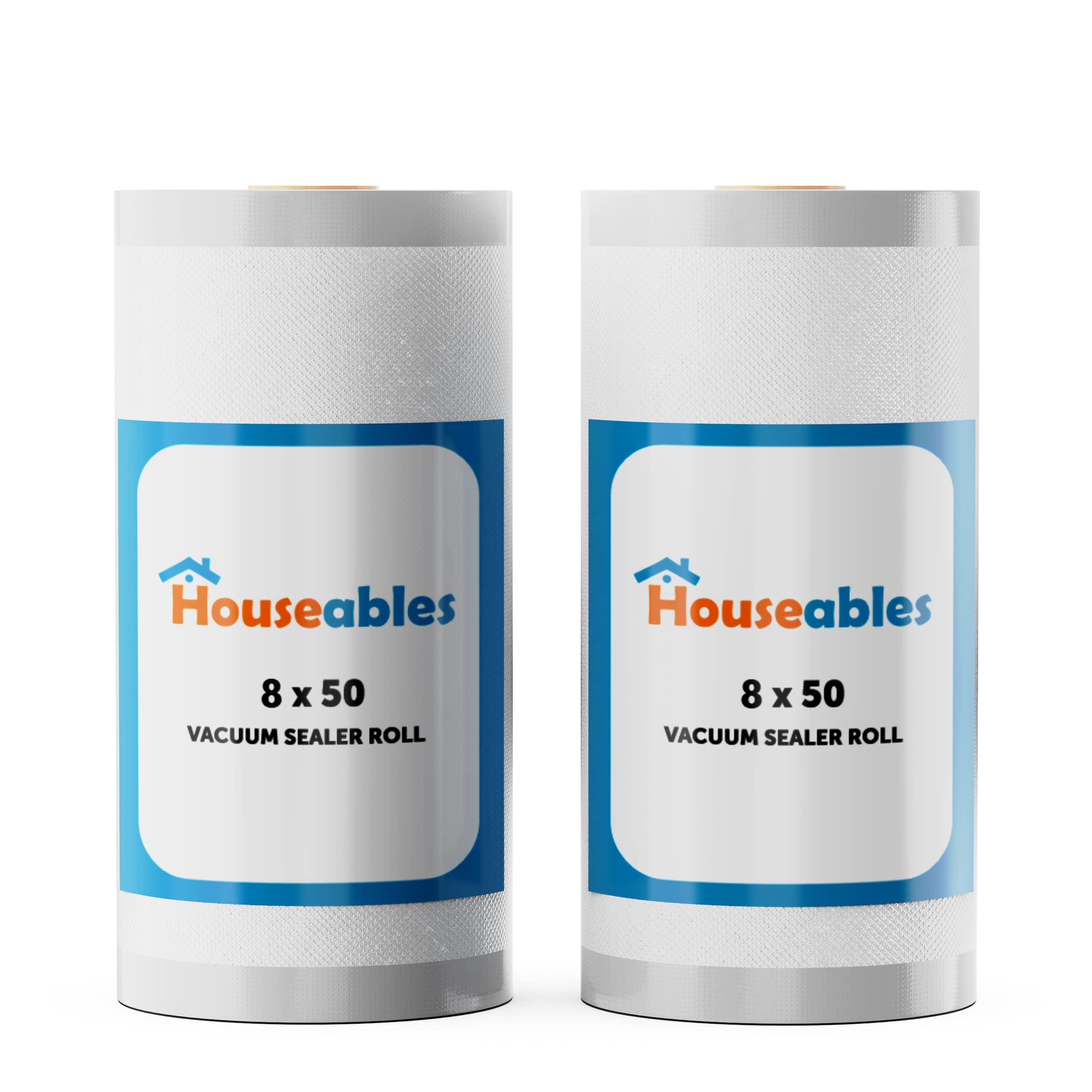Premium Vacuum Sealer Bags & Rolls - 8x50 Inch Heavy Duty, BPA Free - Compatible with FoodSaver & Sous Vide Machines - Ideal for Food Storage, Freezer Meals & Air-Tight Sealing - 2 Pack for Cooking & Meal Prep