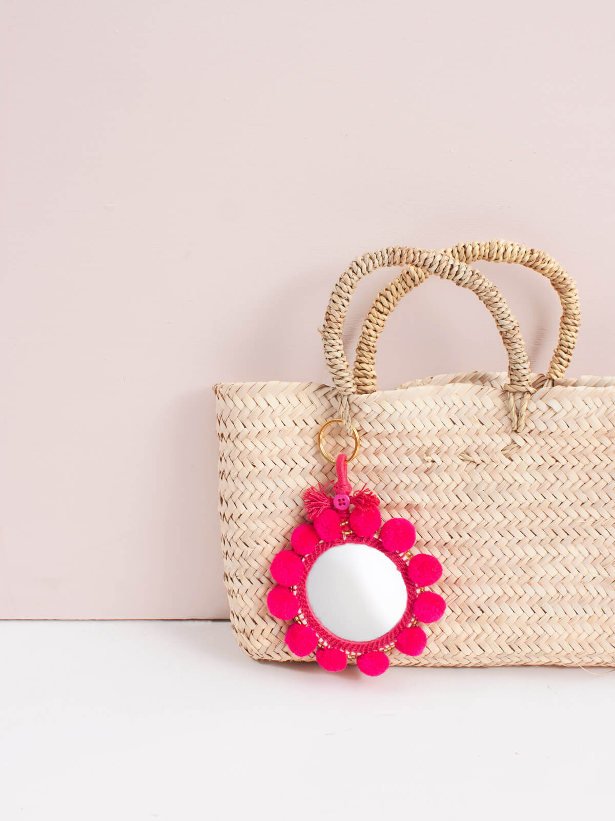 Super Soft Pom Pom Mirror Keychains - Large Size, Cute & Stylish Accessories for Women, Girls, Teens - Perfect for Handbags, Backpacks, Wallets & Key Organization