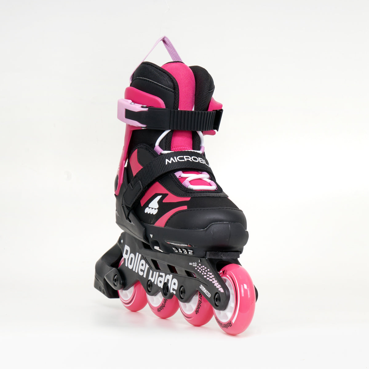 Rollerblade Microblade Combo Junior Adjustable Inline Skates for Kids - Black & Pink - Perfect for Outdoor Play, Birthday Gifts & Roller Skating Lessons