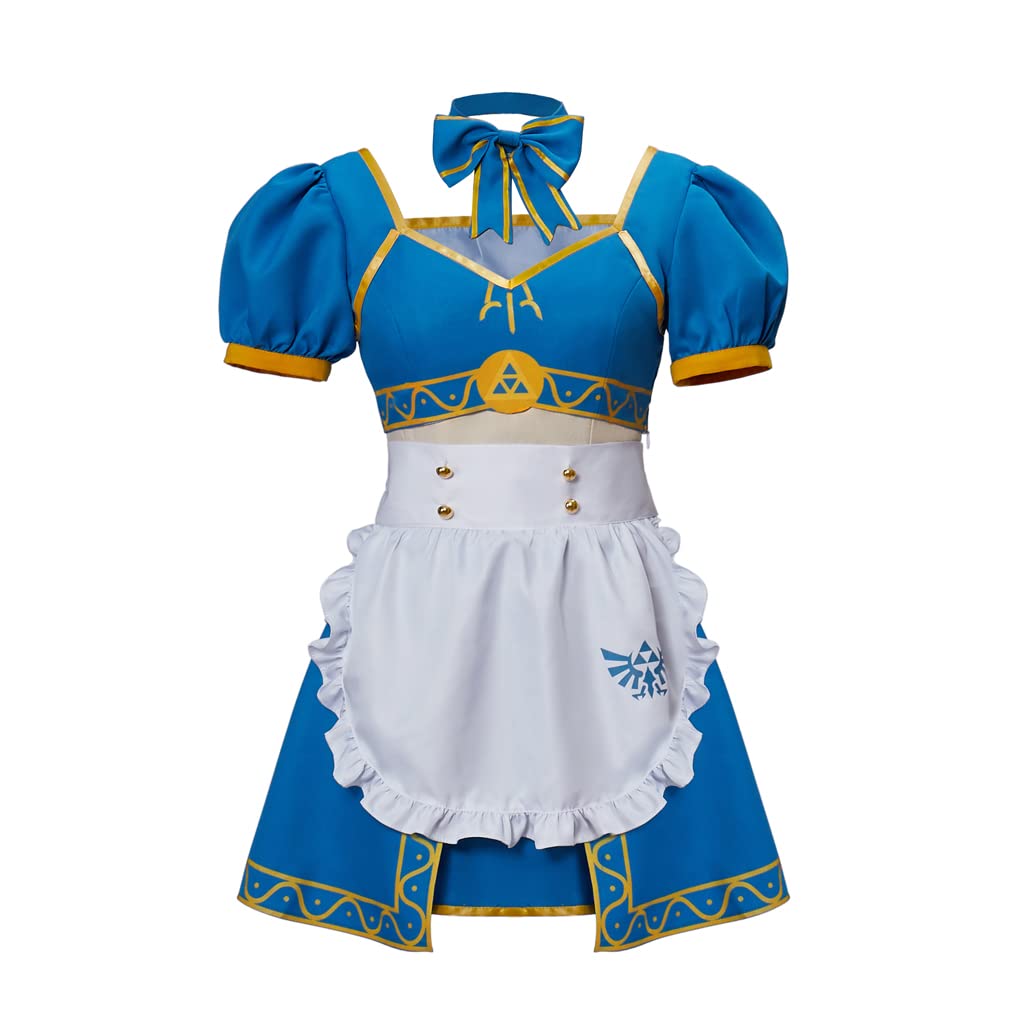 Zelda Princess French Maid Costume - Elegant Lolita Dress Uniform for Cosplay, Halloween & Anime Conventions - Perfect for Roleplay, Costume Parties & Themed Events