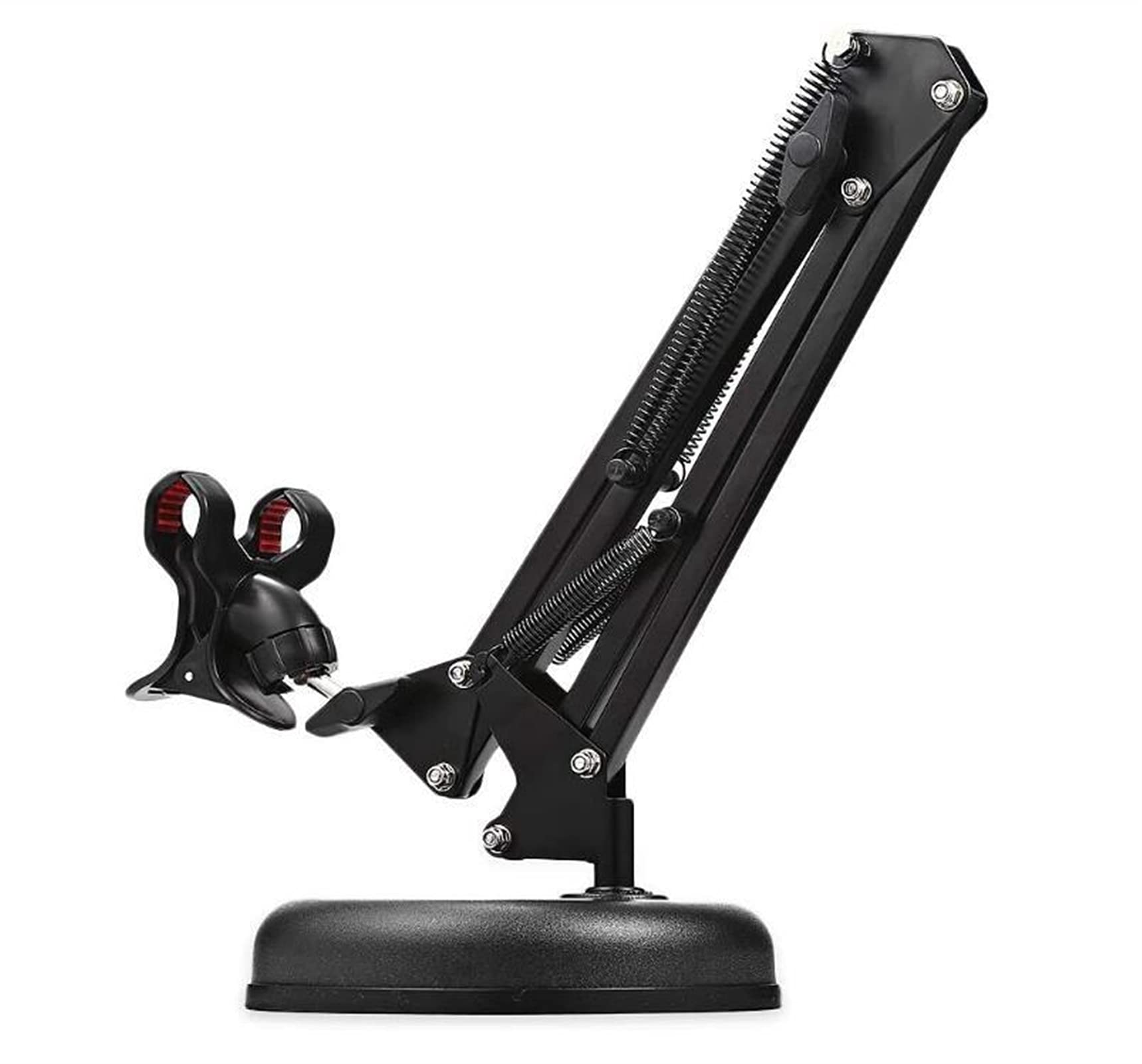 Adjustable Microphone Stand with 360° Rotation & Clamp - Extendable Flexible Arm for Studio, Podcast, Gaming & Mobile Phone Mic - Model A (Black) - Perfect for Home Recording, Streaming & Voiceovers